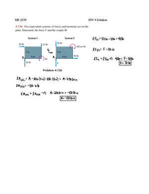 Statics HW22 - Statics Homework 23 1) y FBD x A Ax JMA 3ft Ay Gooftllo ...
