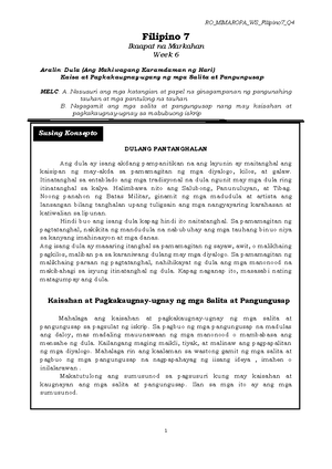 FIL7 Q4 M12 - Modyul sa Ikaapat na markahan- Ibong Adarna. - Filipino 7 ...