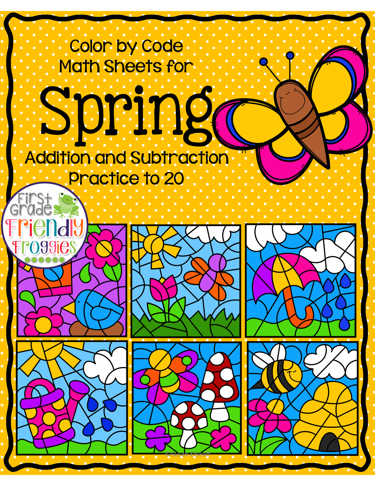 math-coloring-sheetsfor-spring-additionand-subtractionto-20-color-by