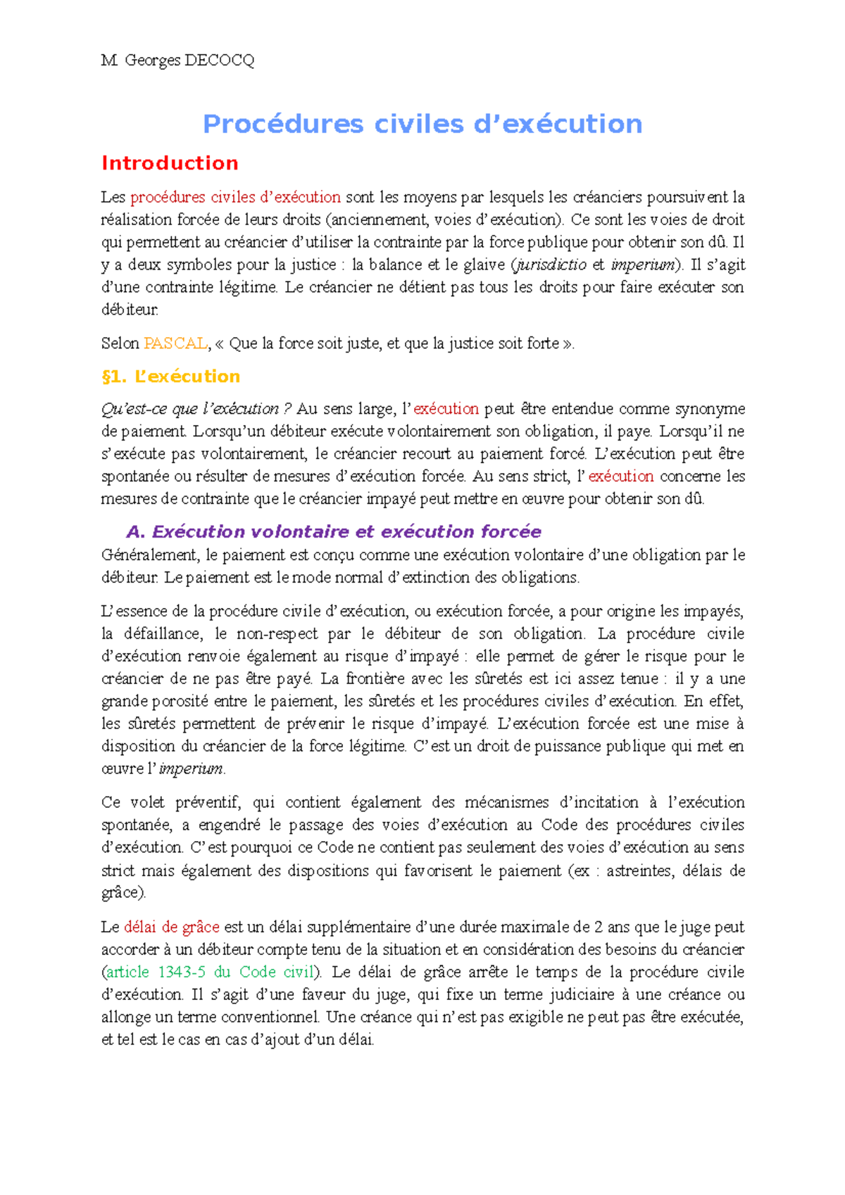 Procédures civiles d'exécution Procédures civiles d’exécution Introduction Les procédures
