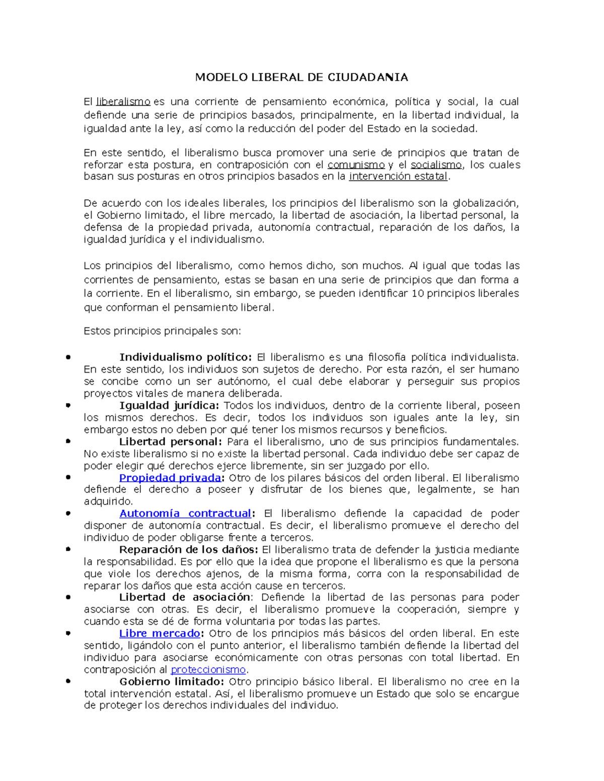 Modelo Liberal DE Ciudadania - MODELO LIBERAL DE CIUDADANIA El ...