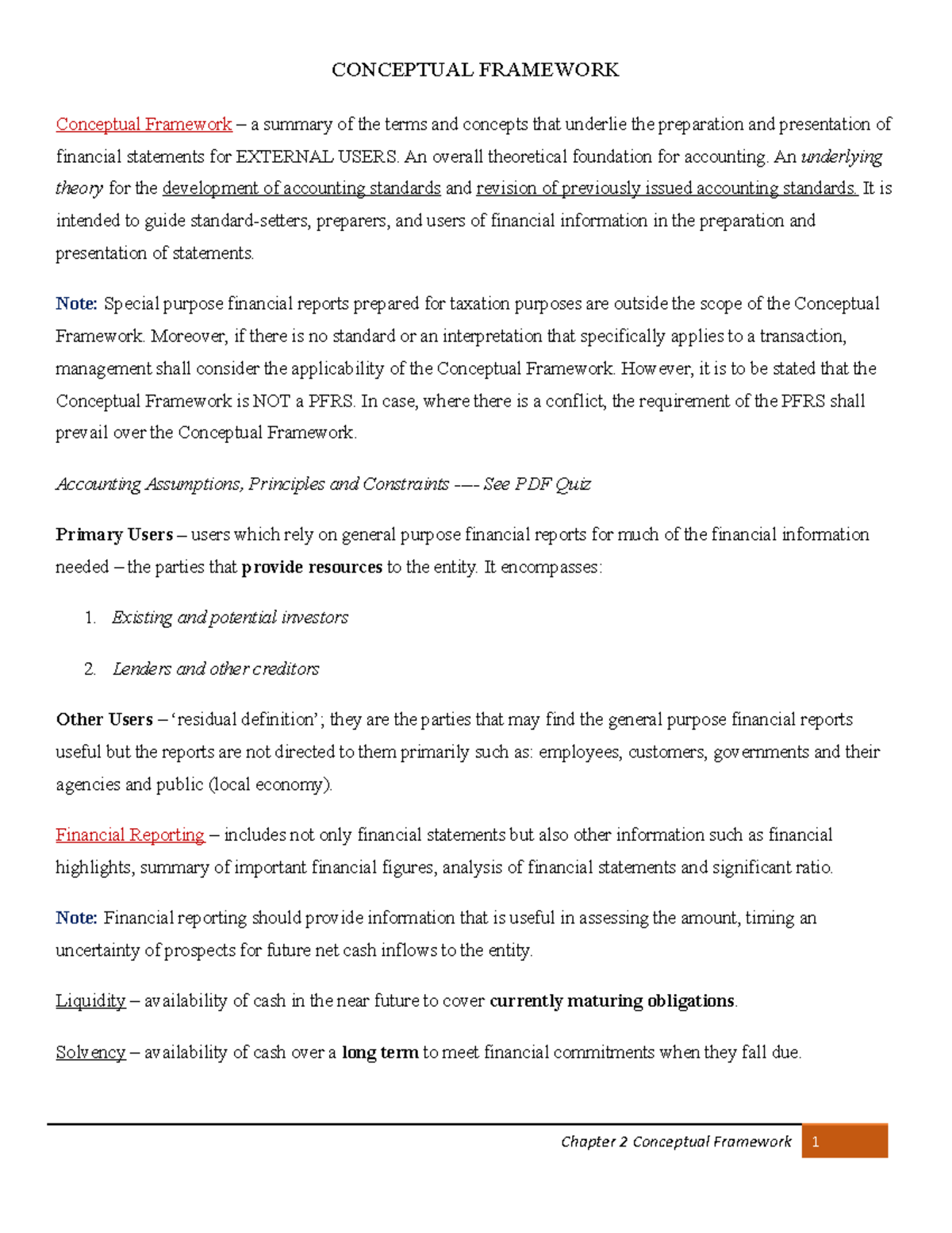 CHAP 2 Conceptual Framework - CONCEPTUAL FRAMEWORK Conceptual Framework ...