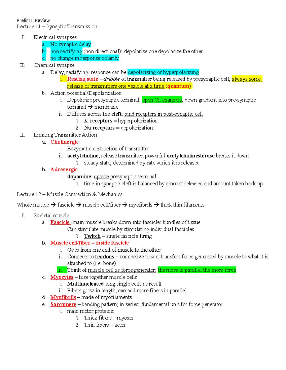 Lectures for Prelim II - Lecture 11 – Synaptic Transmission I ...