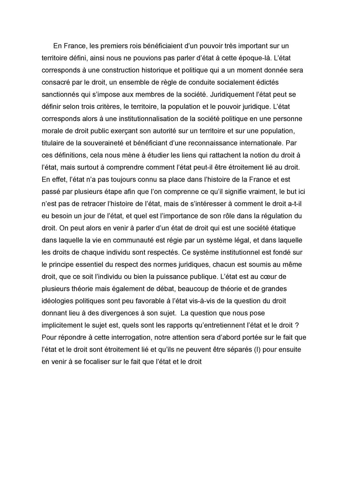 dissertation francais 1ere exemple