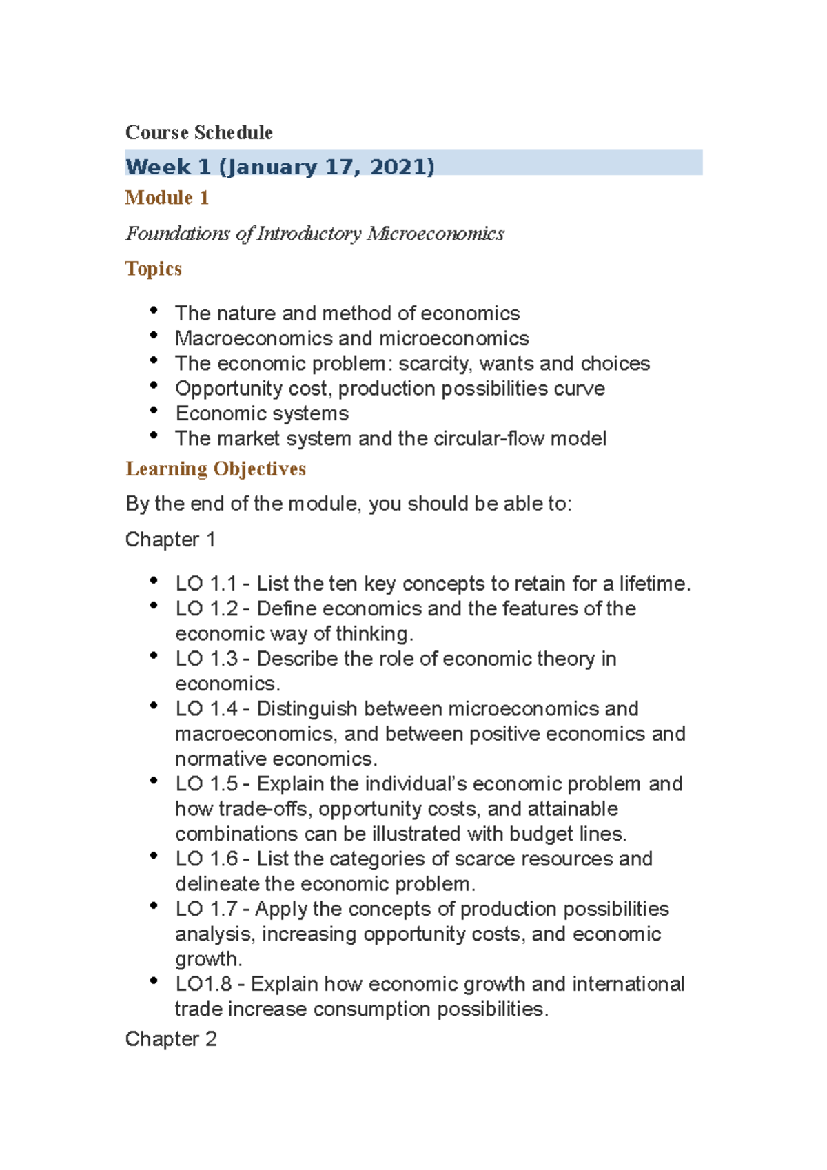 C ECN 104-Course Schedule - ECN 104 - Toronto Met - Studocu