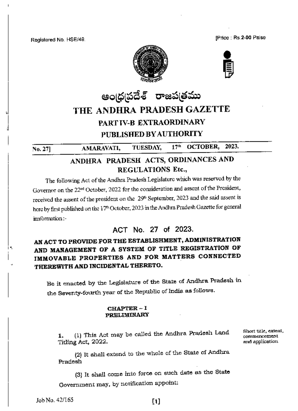 AP LAND Titling ACT - Original Description: Original Title:COMPLAINT_US ...
