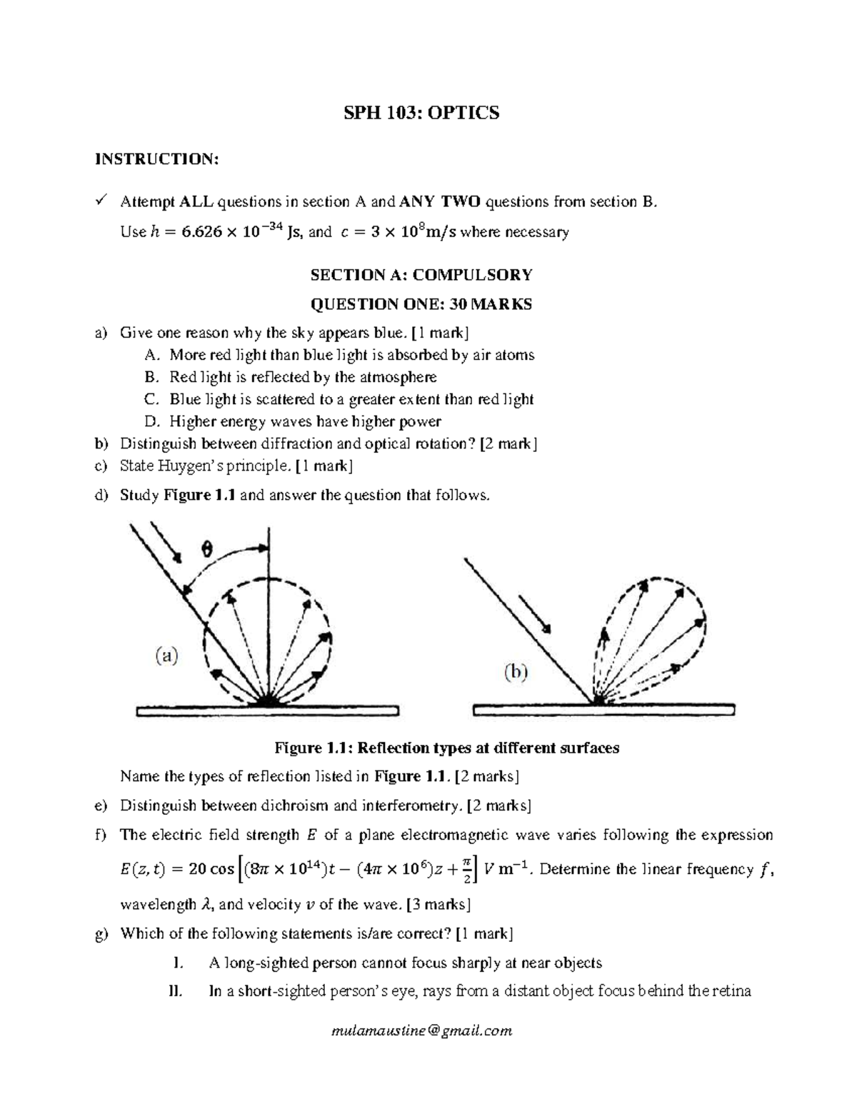 Optics 4 To learn PHS fluently SPH 103 OPTICS INSTRUCTION Attempt