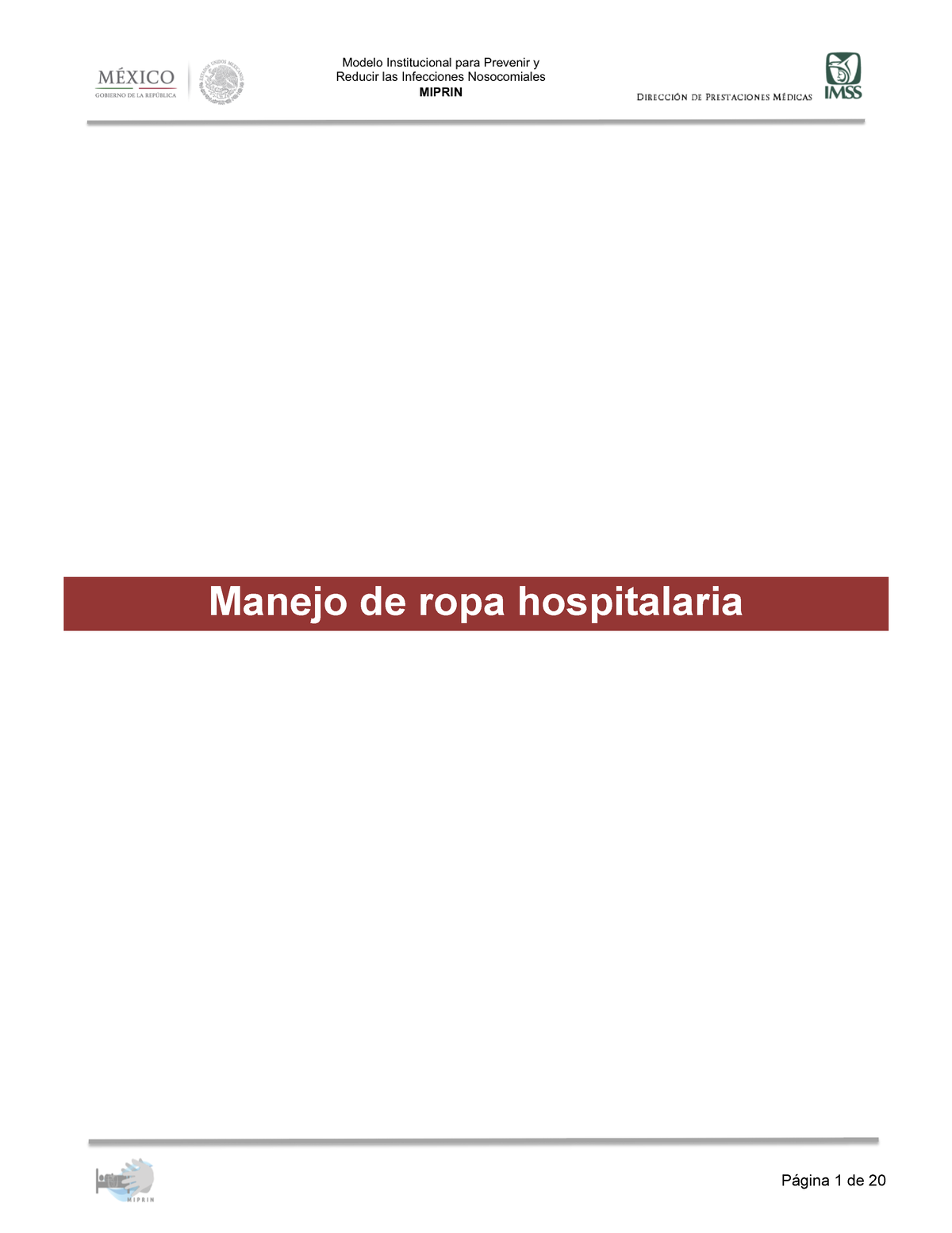 11 Ropa hospitalaria 2015 tijuana bajacalifornia - Manejo de ropa  hospitalaria Índice Nº Pág. - Studocu