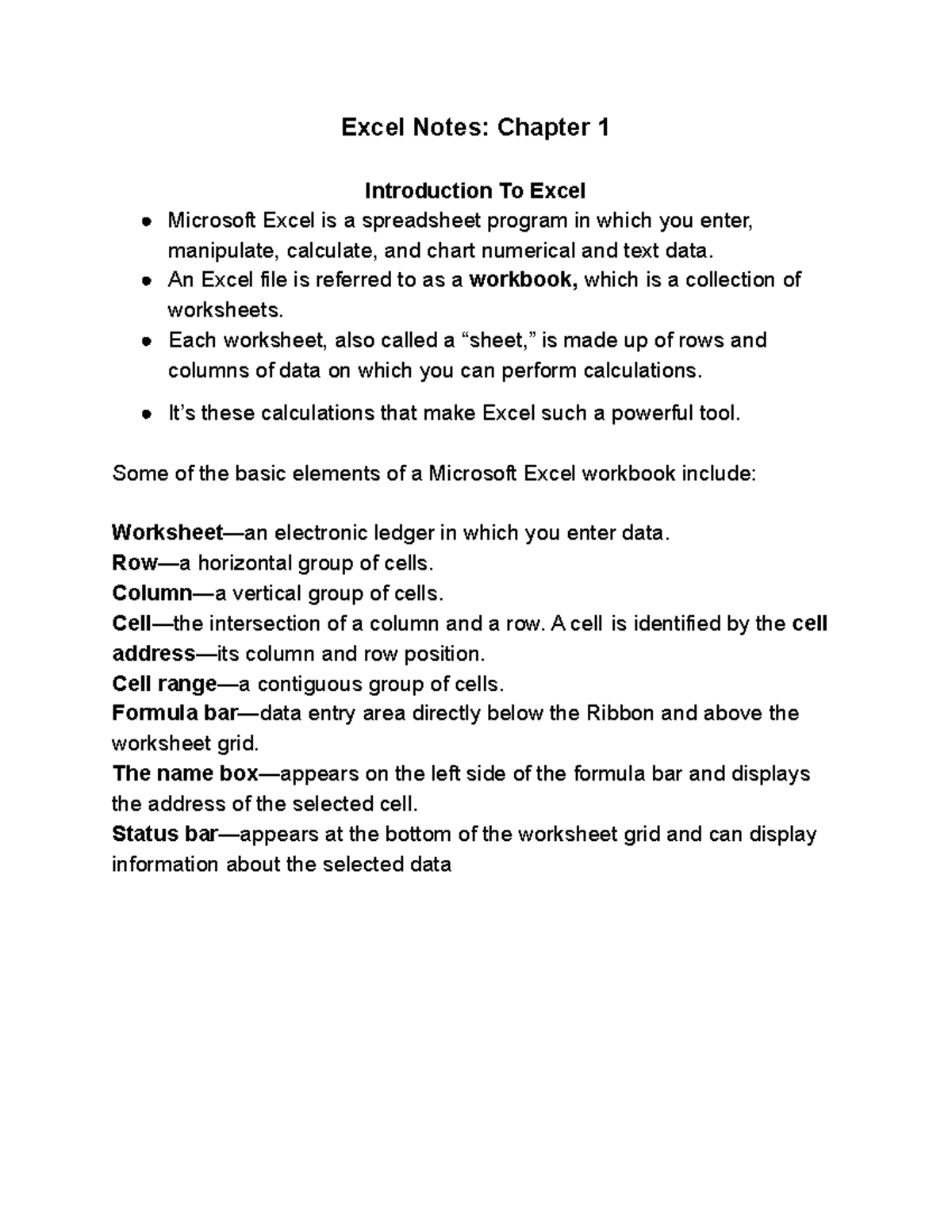 excel-notes-chapter-1-an-excel-file-is-referred-to-as-a-workbook