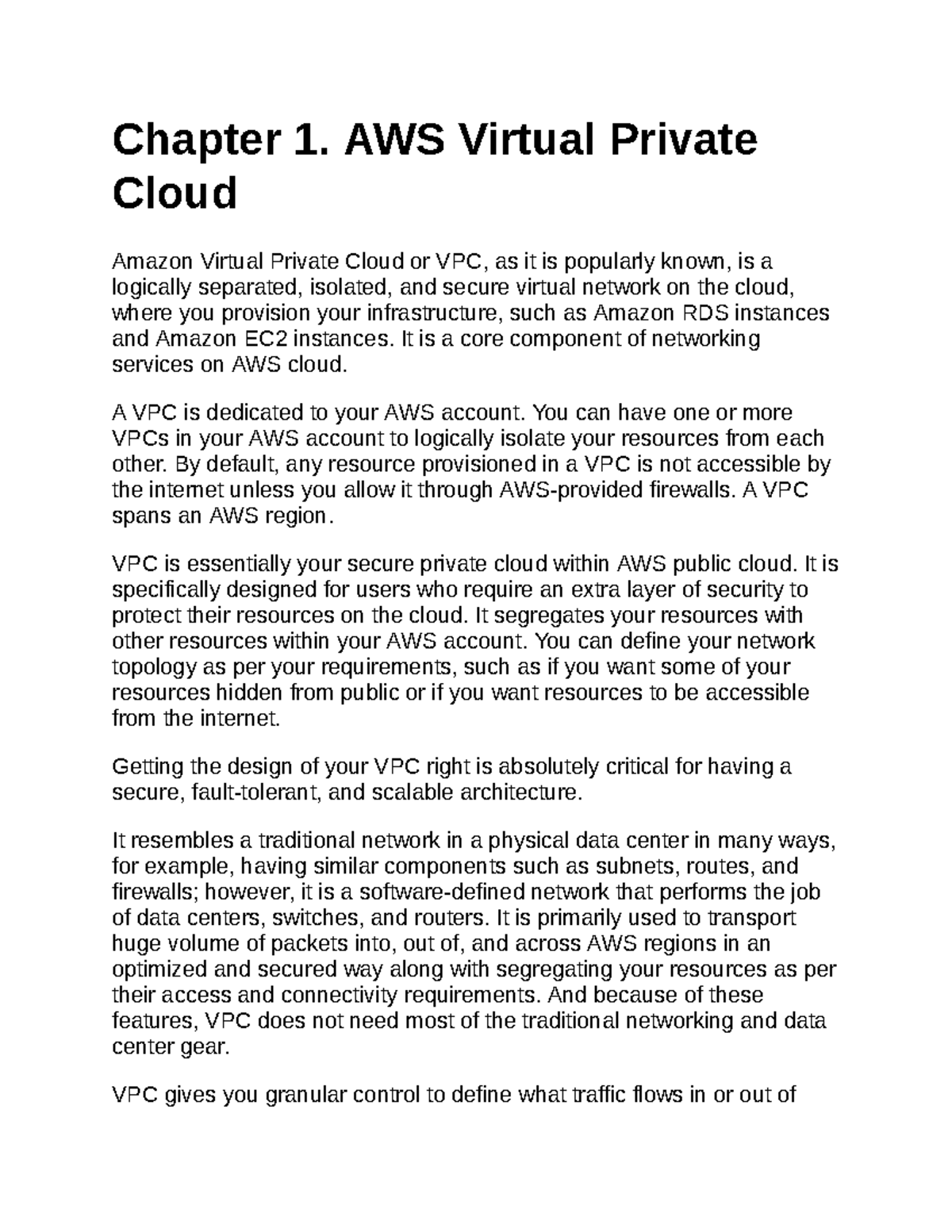 Awsprint-1 - mmm - Chapter 1. AWS Virtual Private Cloud Amazon Virtual ...