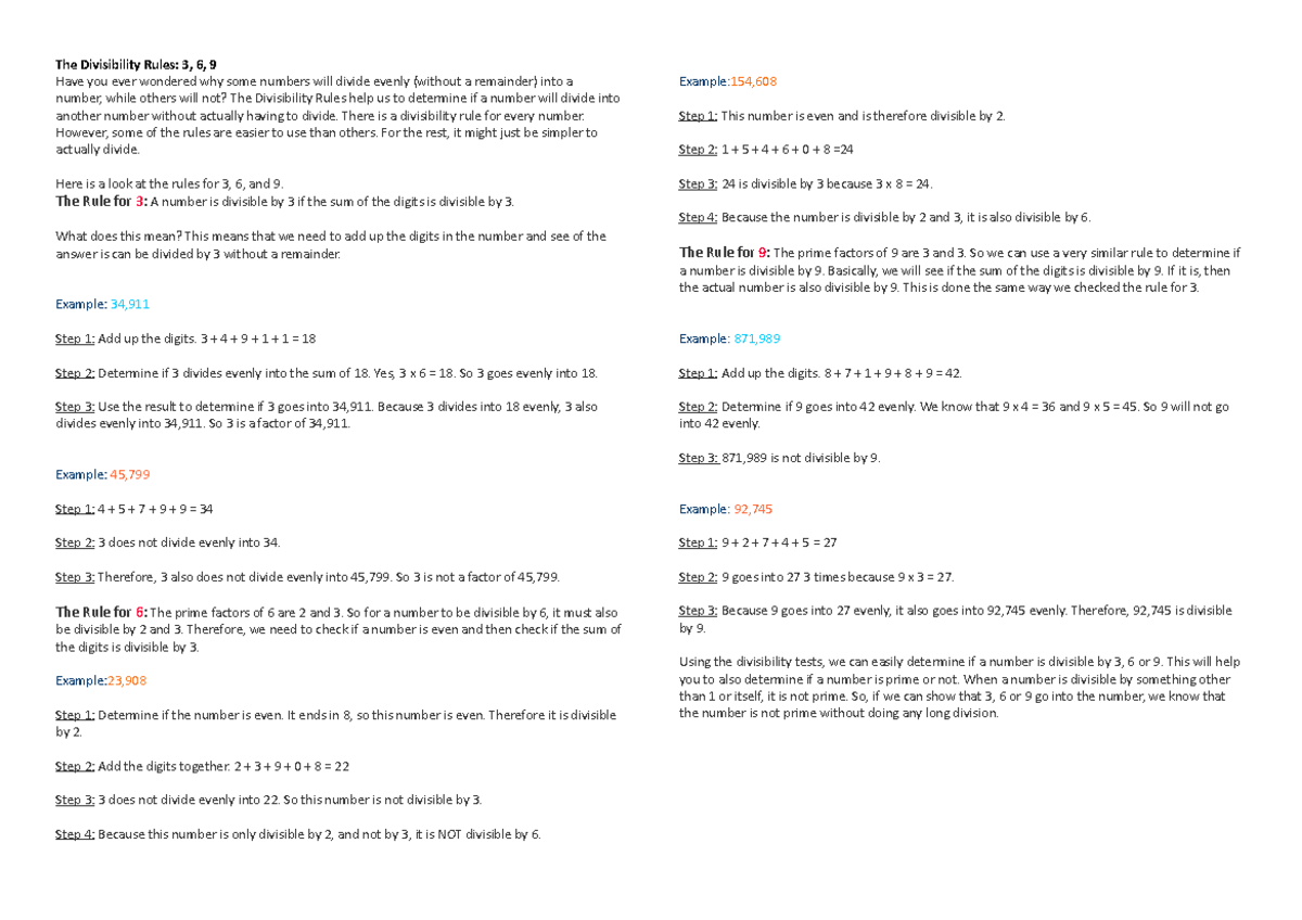 The Divisibility Rules There Is A Divisibility Rule For Every Number the-divisibility-rules-there-is-a-divisibility-rule-for-every-number