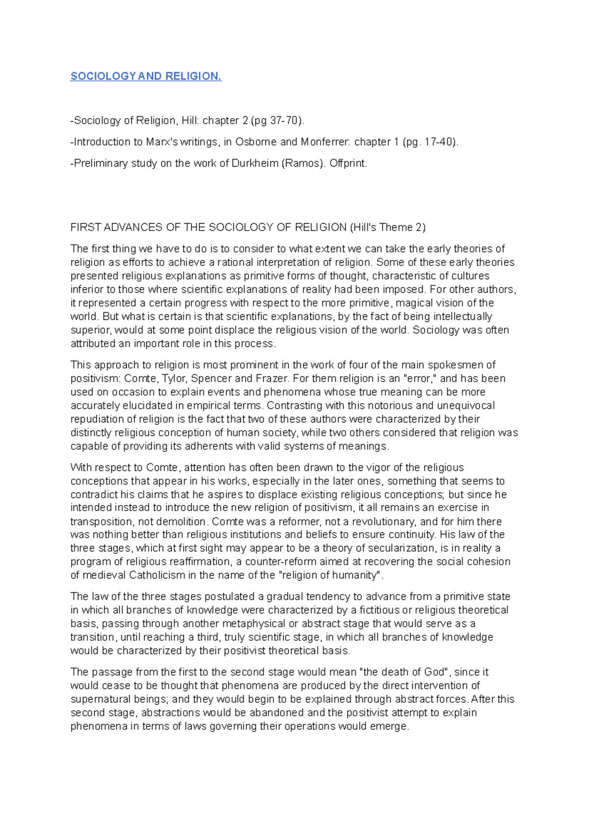 Sociology AND Religion R - SOCIOLOGY AND RELIGION. -Sociology of ...