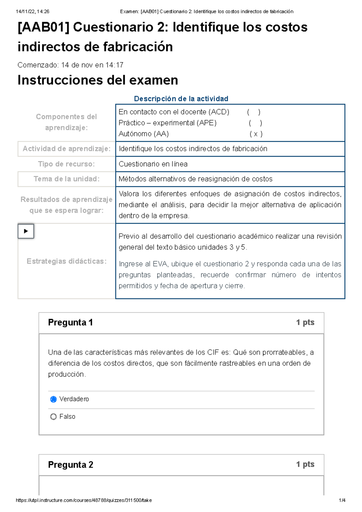 Examen [AAB01] Cuestionario 2 Identifique Los Costos Indirectos De ...