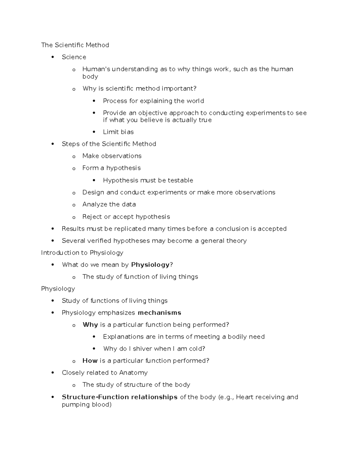Chapter 1 - The Scientific Method Science o Human's understanding as to ...