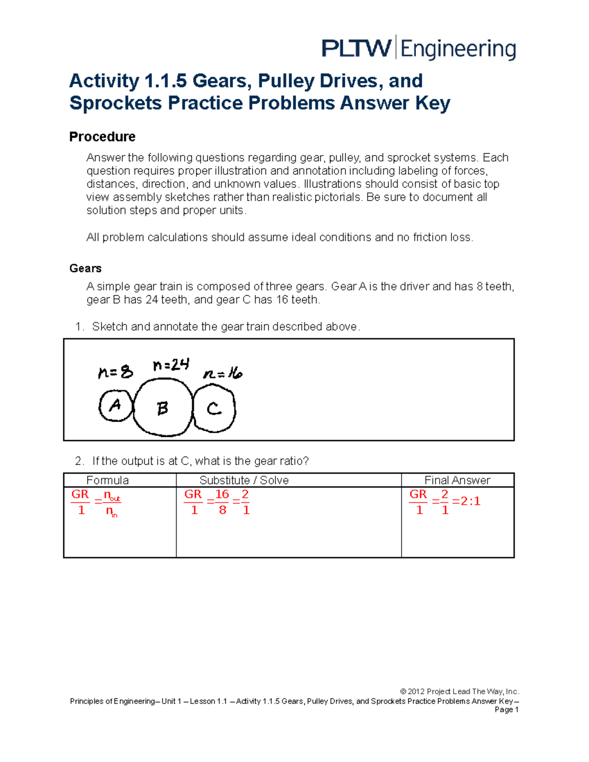 1.1.5 gear lol Activity 1.1 Gears, Pulley Drives, and Sprockets