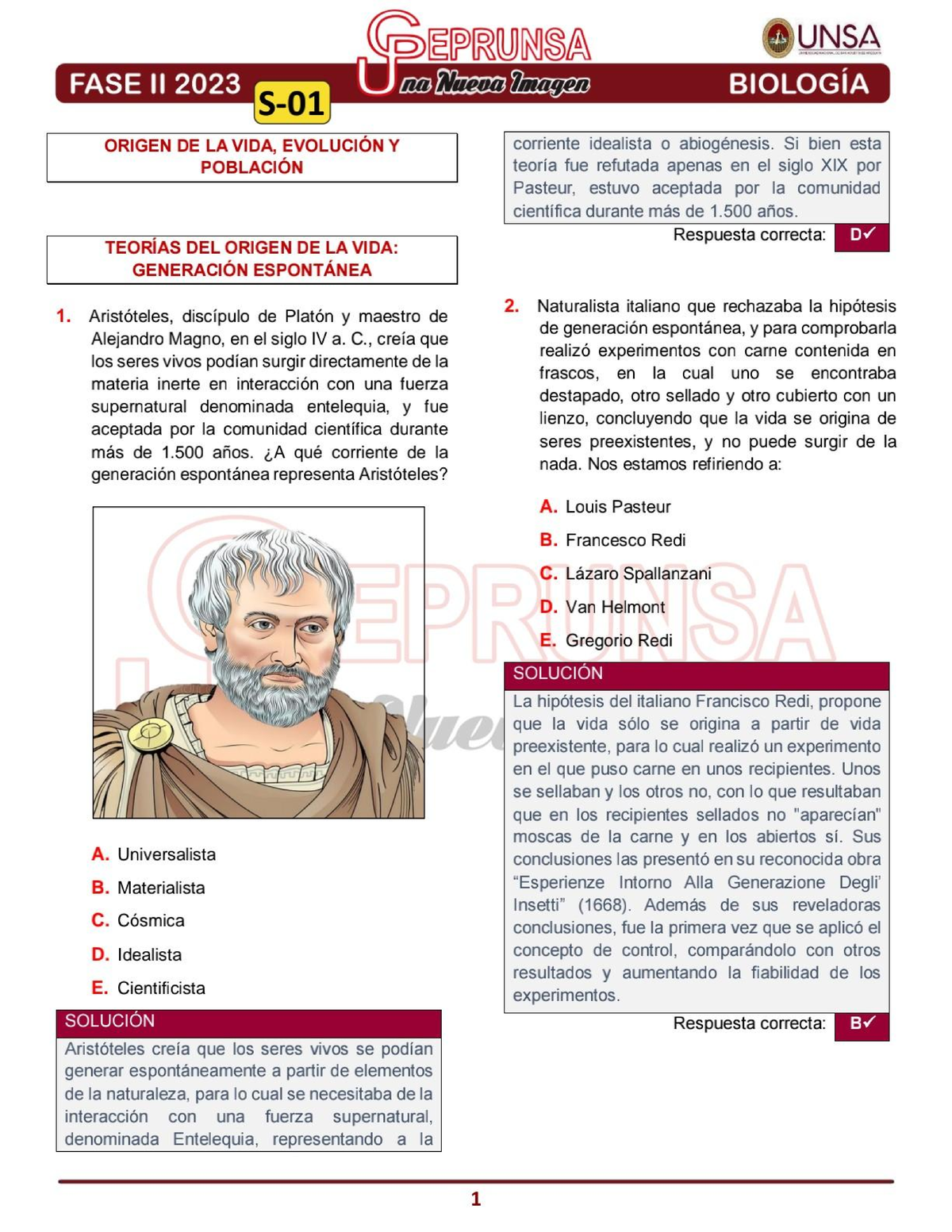 S- 01 Biología Biomedicas Ceprunsa 2DA FASE - Biologia - Studocu