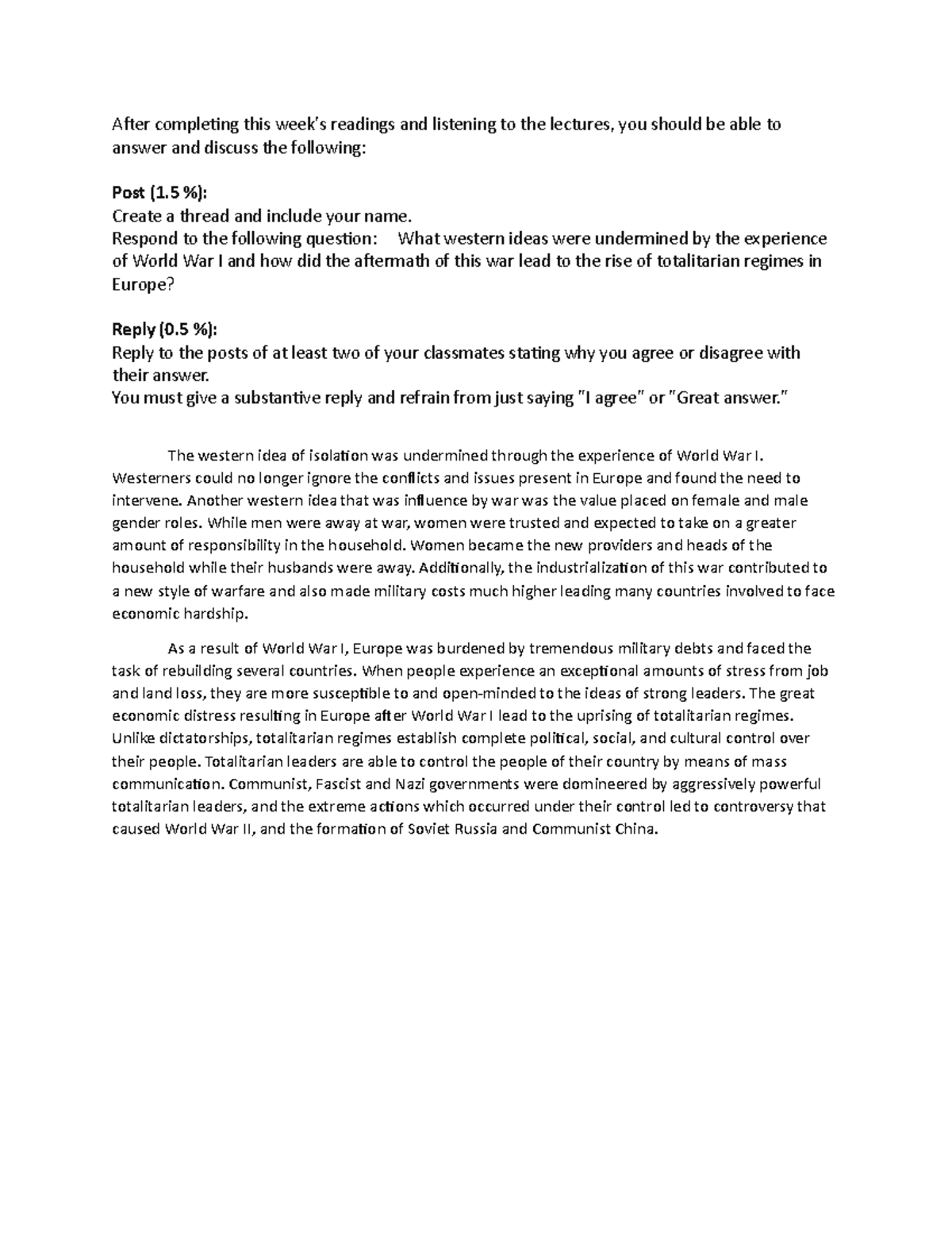 Module 5 Discussion - After completing this readings and listening to ...