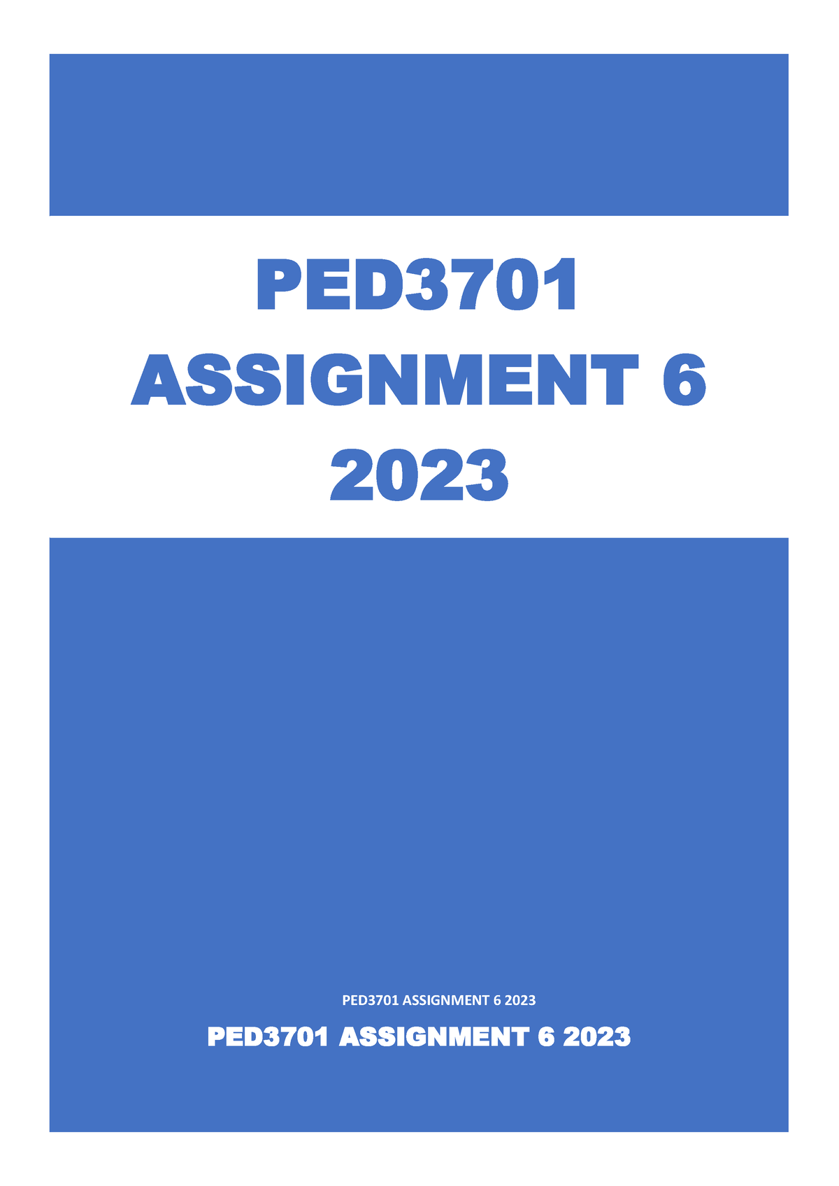 ped3701 assignment 6 answers