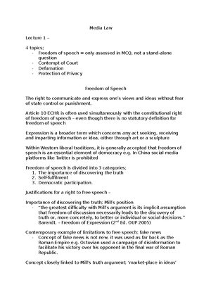 Handout 2 - Contempt Of Court - LAA227/327 Media Law Contempt Of Court ...