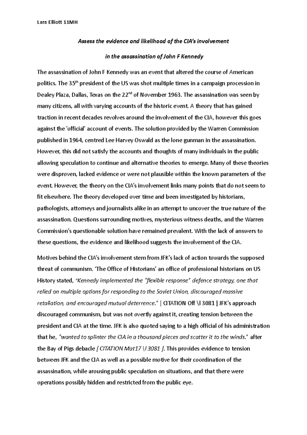 conclusion jfk essay