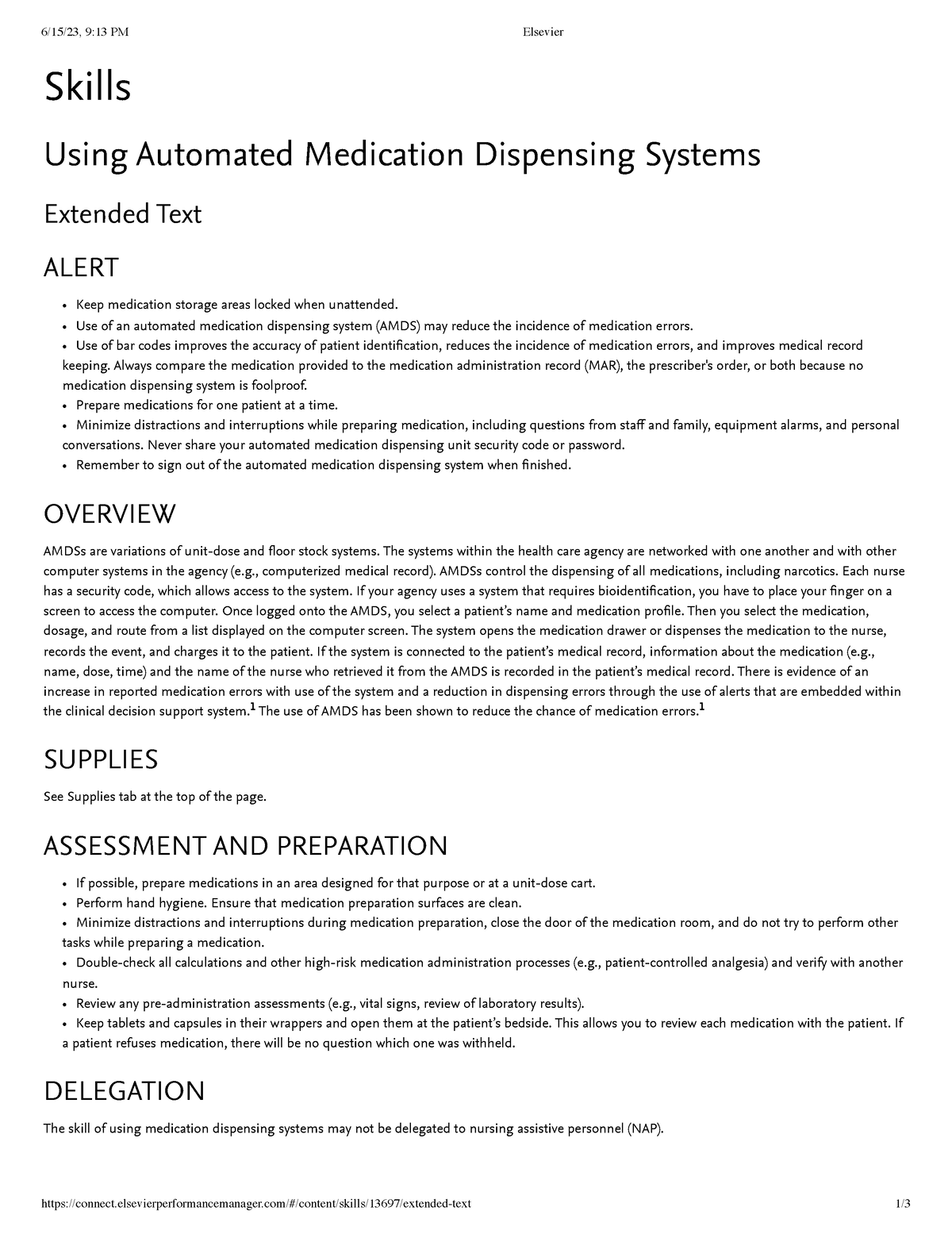 Clinical Skills Using Automated Medication Dispensing System - NCHP052 ...