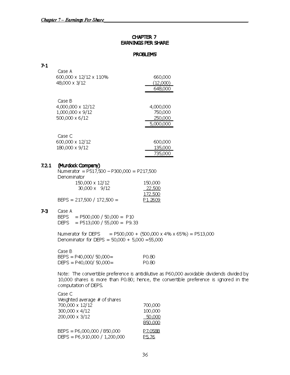 Ch 7 answers - INTERMEDIATE ACCOUNTING SOLUTIONS - CHAPTER 7 EARNINGS ...