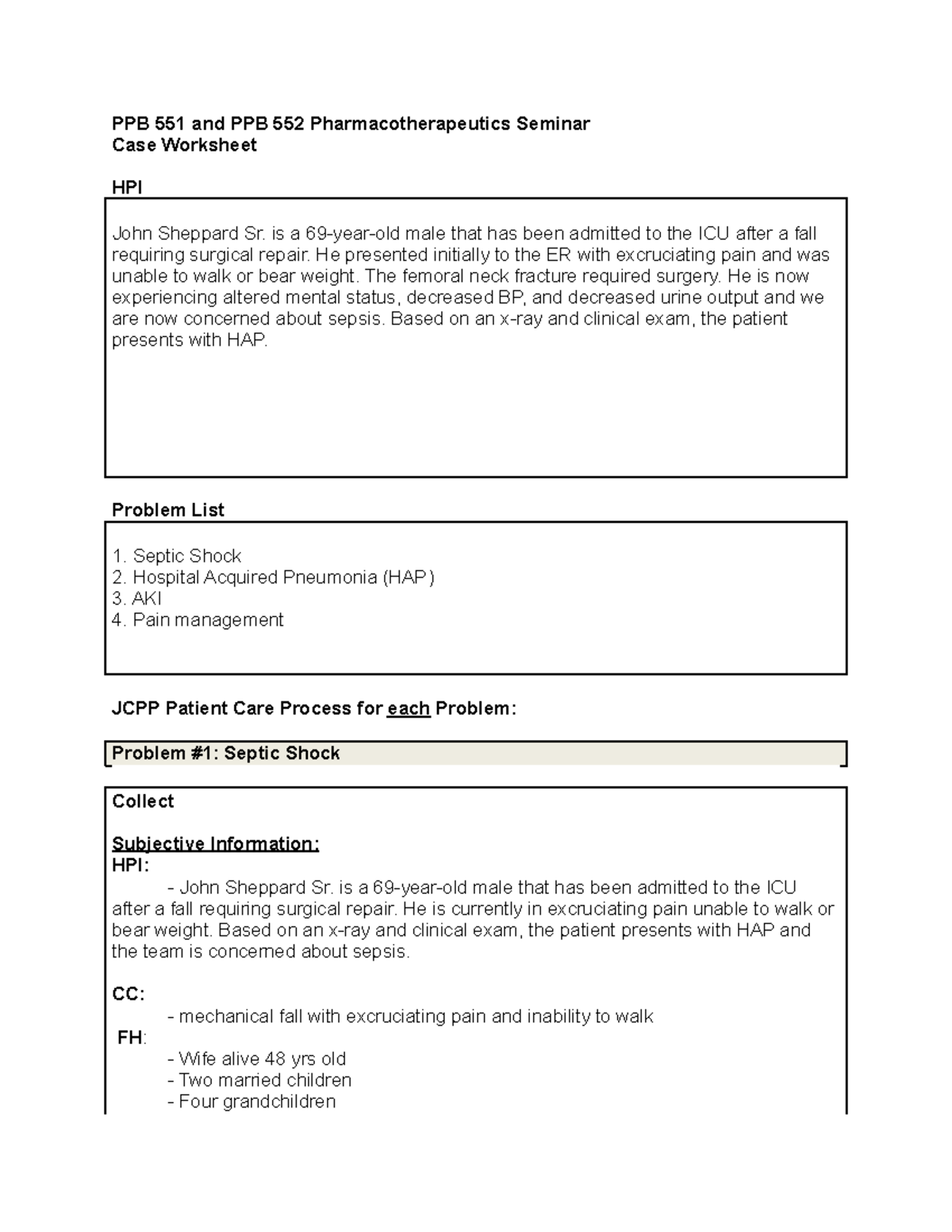 Case Worksheet - 2 1 - Casework - PPB 551 and PPB 552 ...