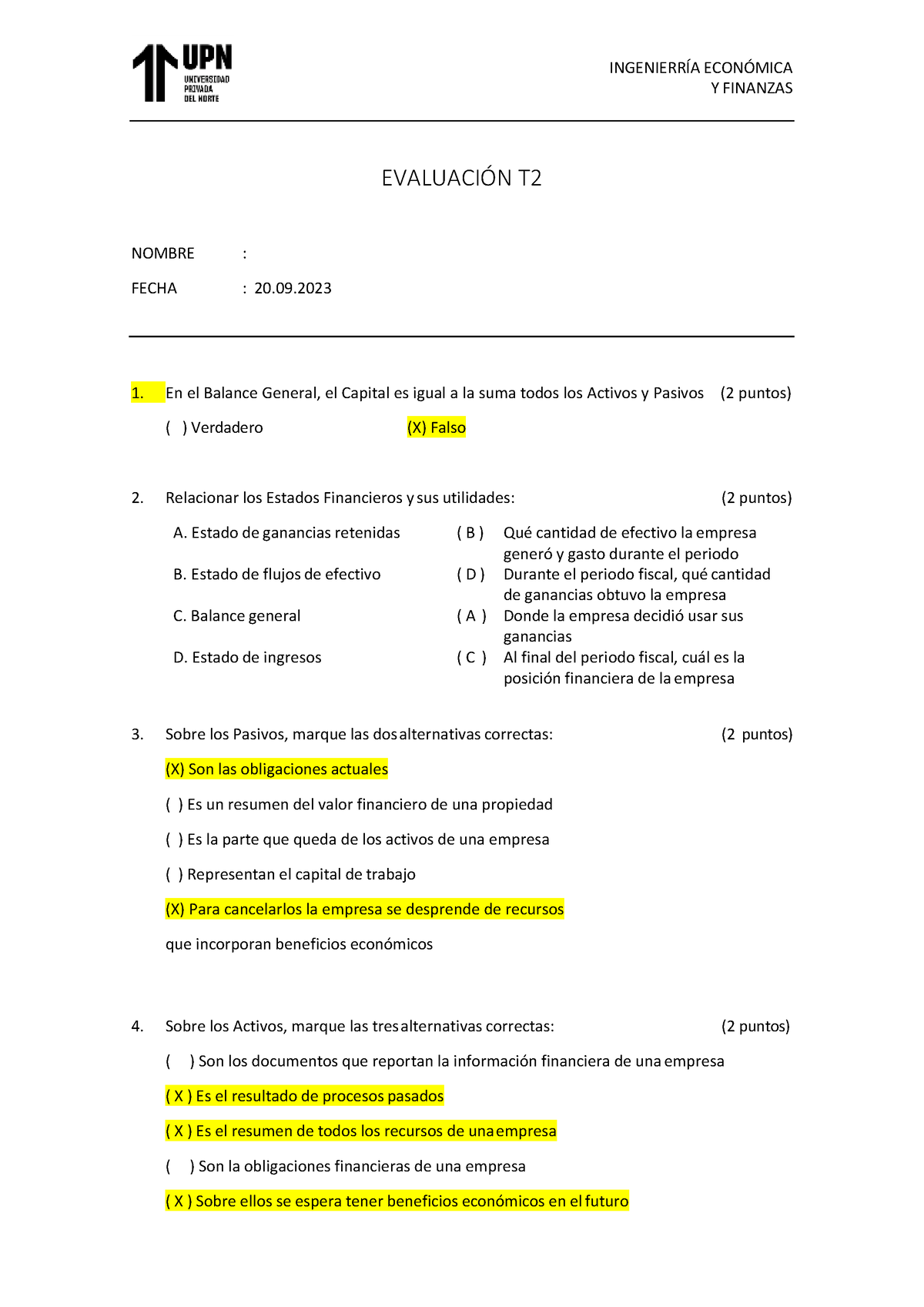 Ingeco Evaluación T2 - INGENIERIA DE ECONOMIA Y FINANZAS - T2 ...