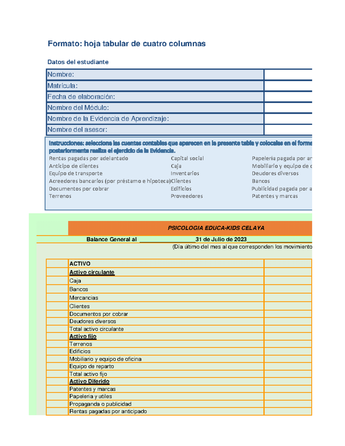 Hernandez Jorge Balance - Formato: hoja tabular de cuatro columnas ...