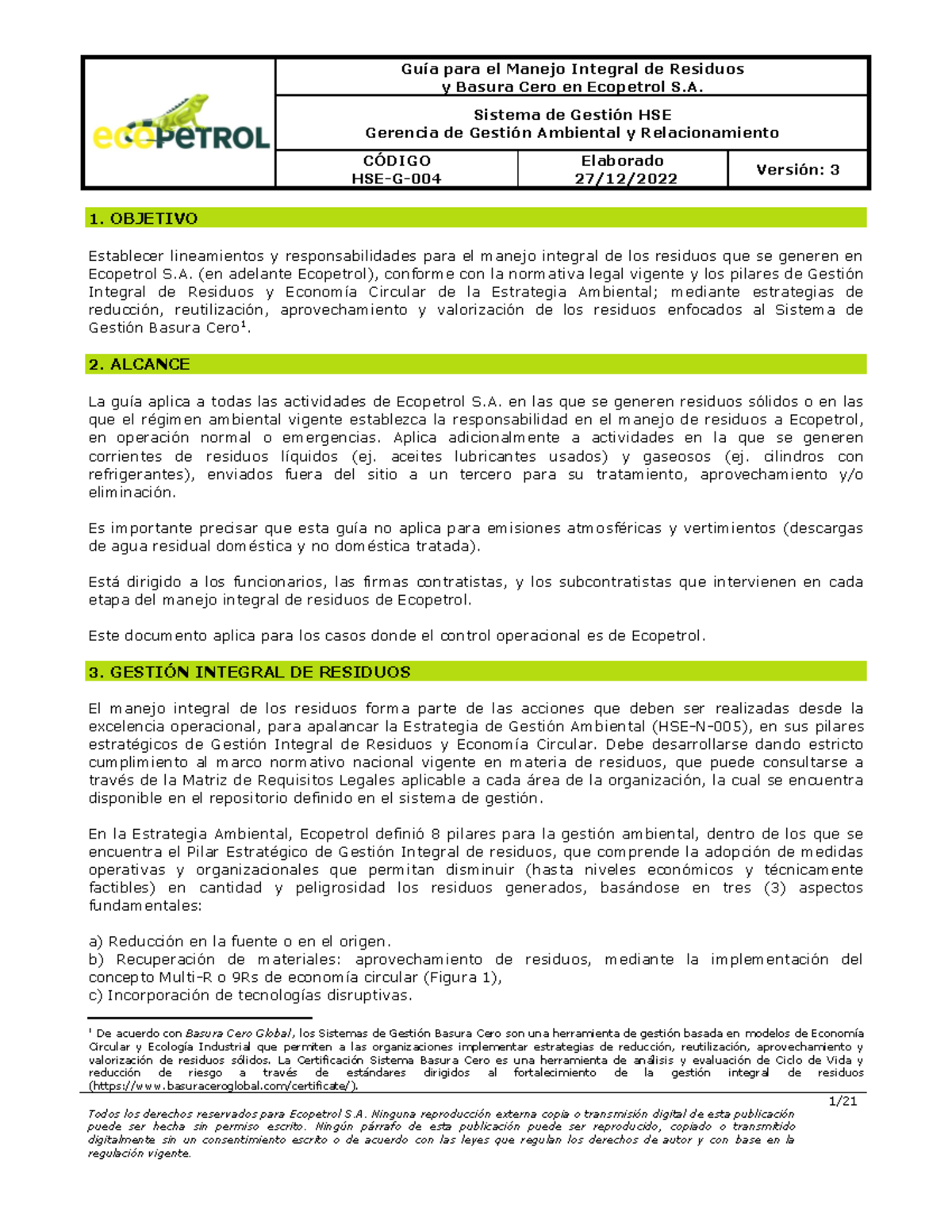 Guia manejo integral residuos basura cero - y Basura Cero en Ecopetrol ...