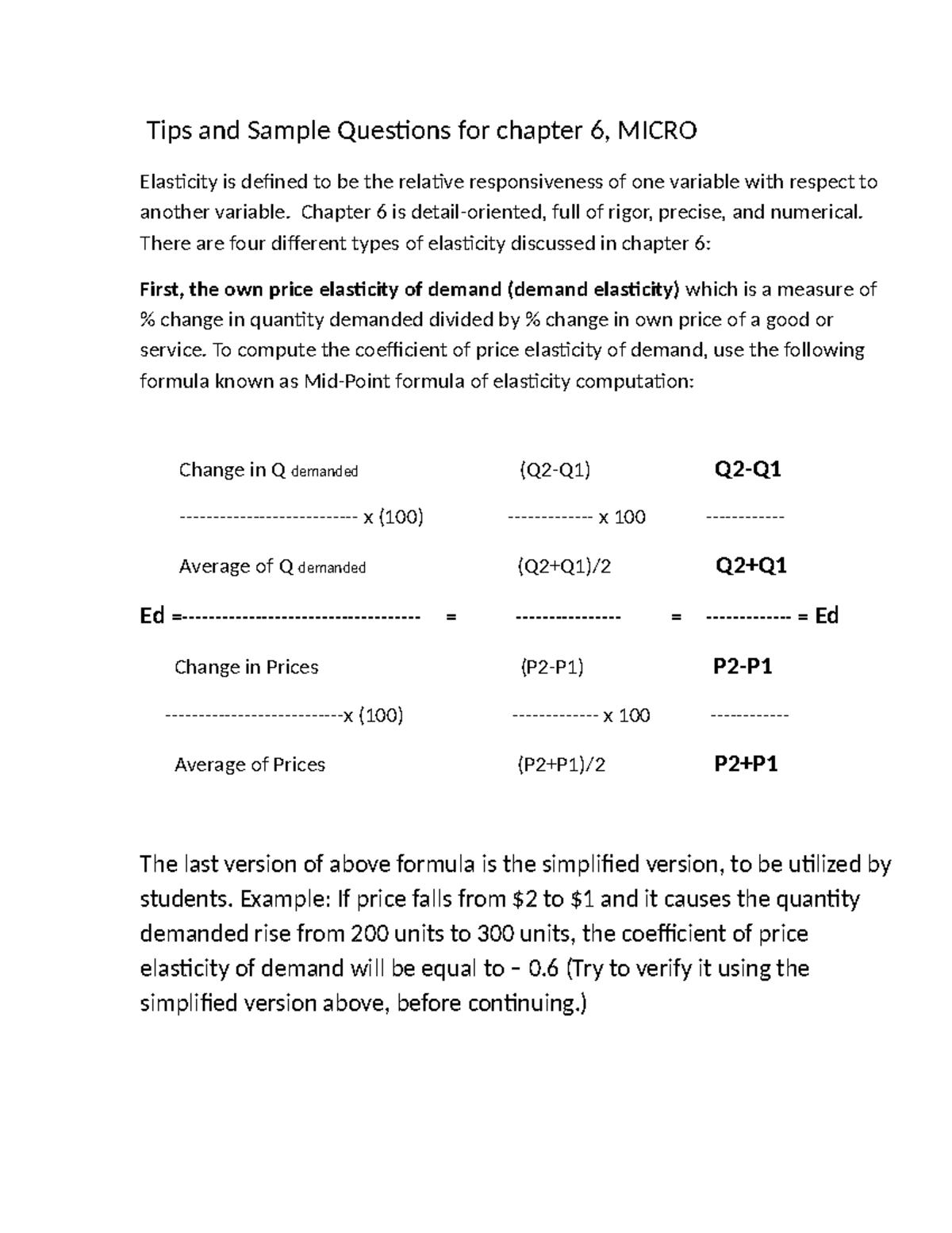 Docx - Chapter 6 Market Elasticity Lecture Notes BUSC 1b Mt Sac - Tips ...