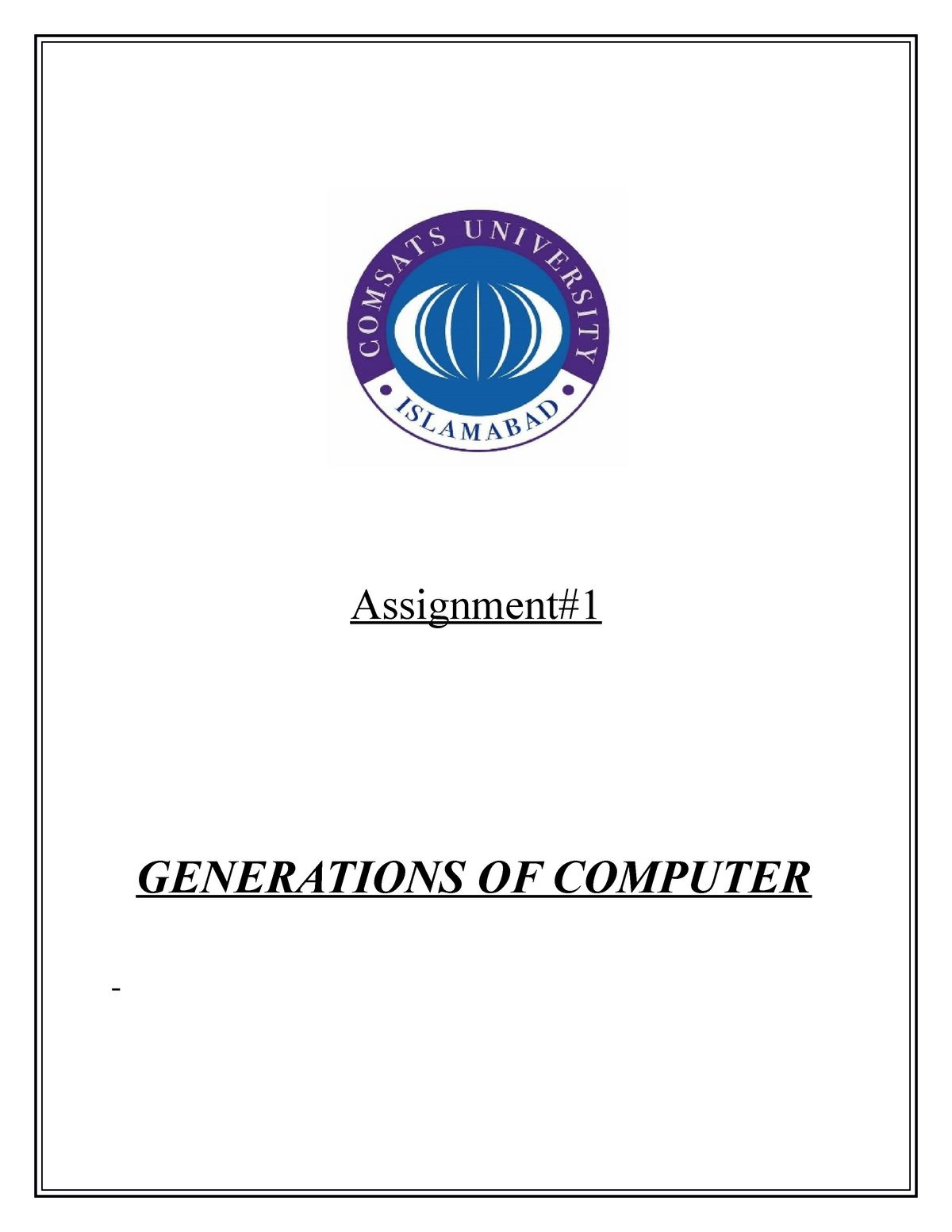 assignment for generation of computer