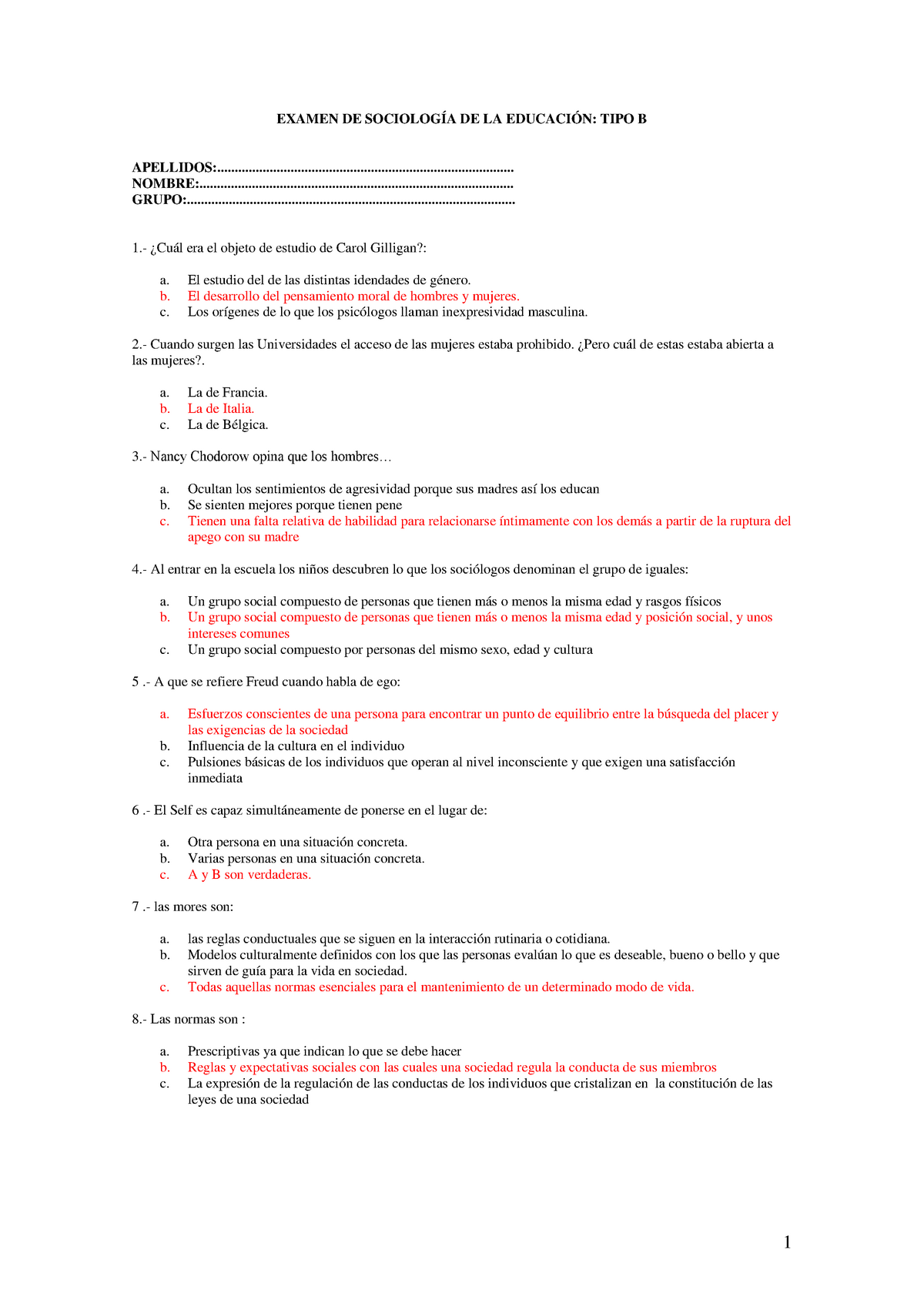 Exámen 2003, Preguntas Y Respuestas - Coleccion Examenes Tipo B ...