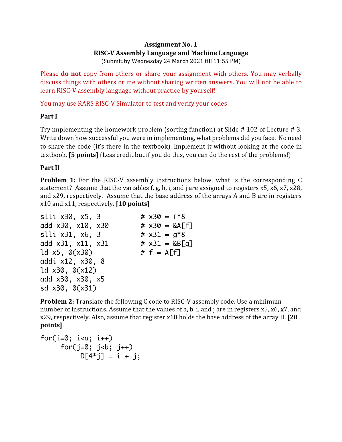 Solved Exercise 6.52 Explain how the following RISC-V