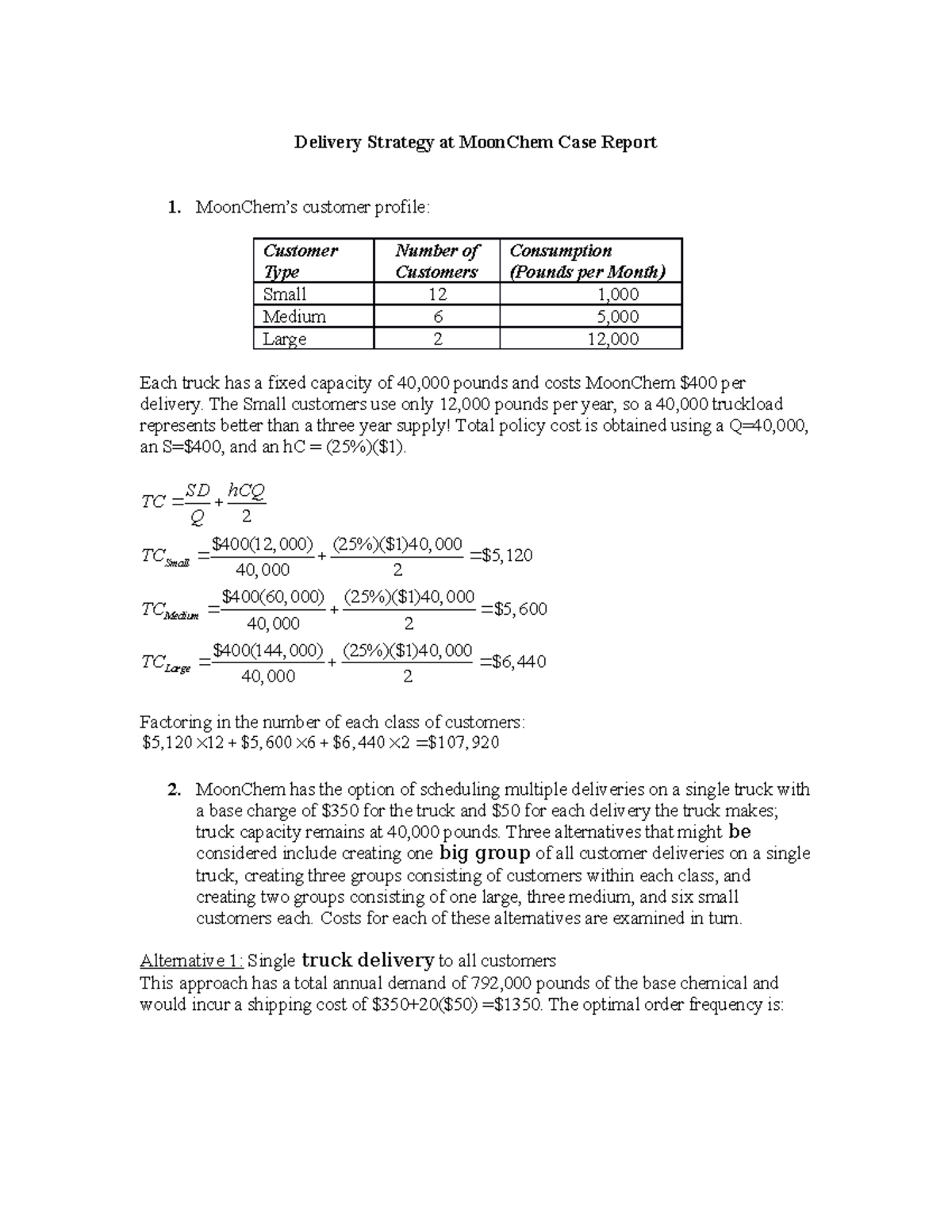 case study delivery strategy at moonchem