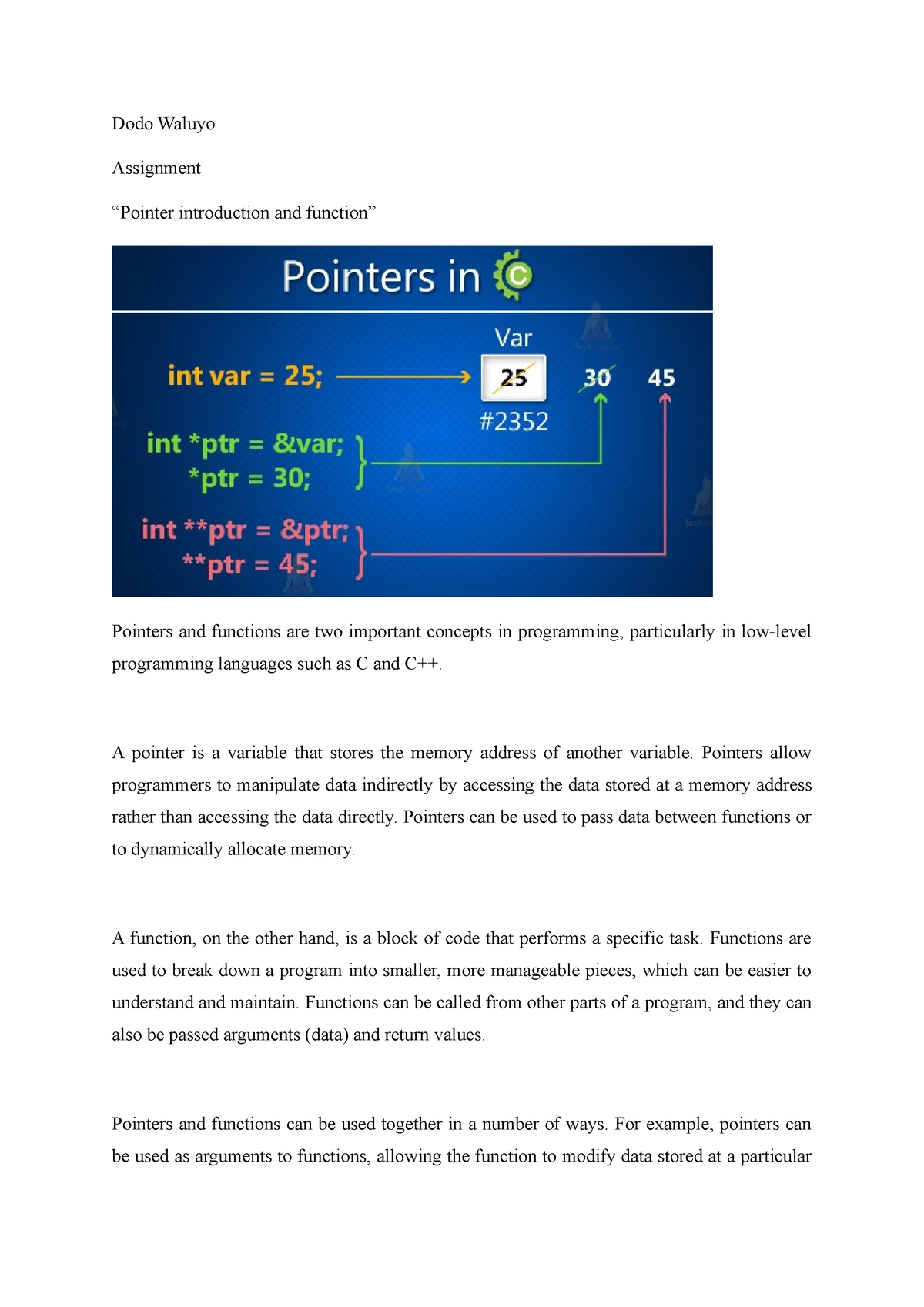 function pointer assignment