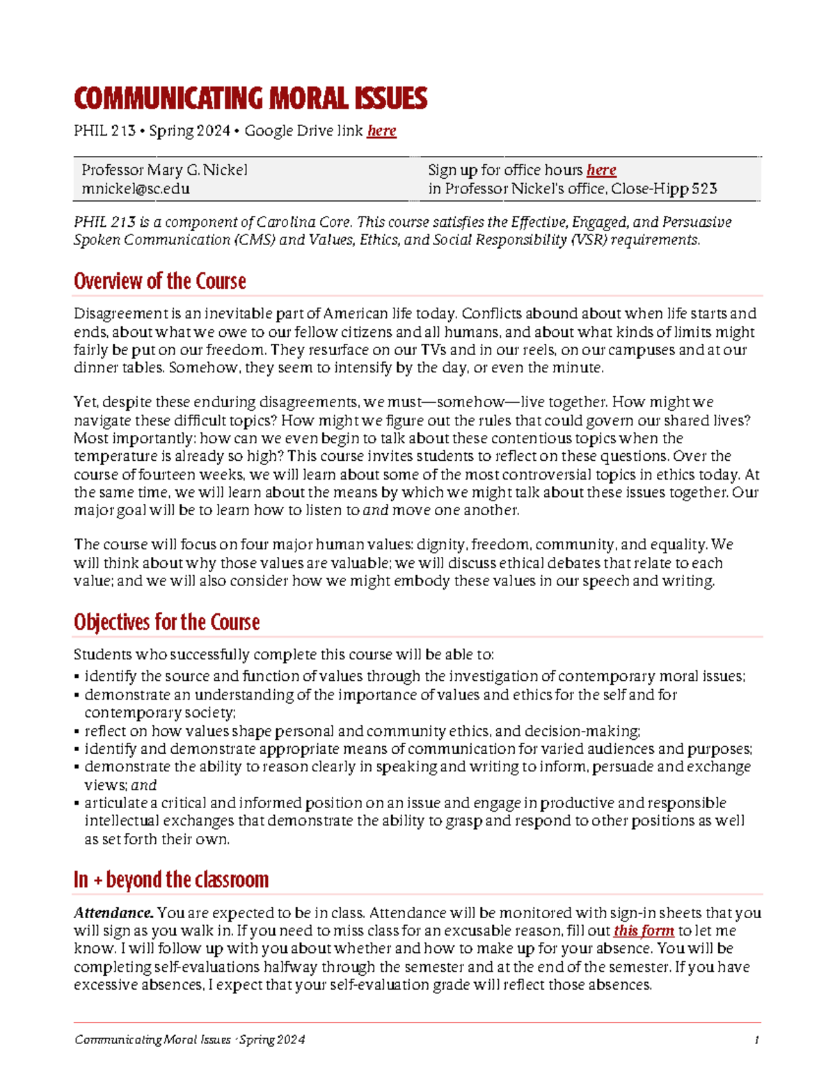 PHIL 213 Syllabus v3-20-24 - COMMUNICATING MORAL ISSUES PHIL 213 Spring ...