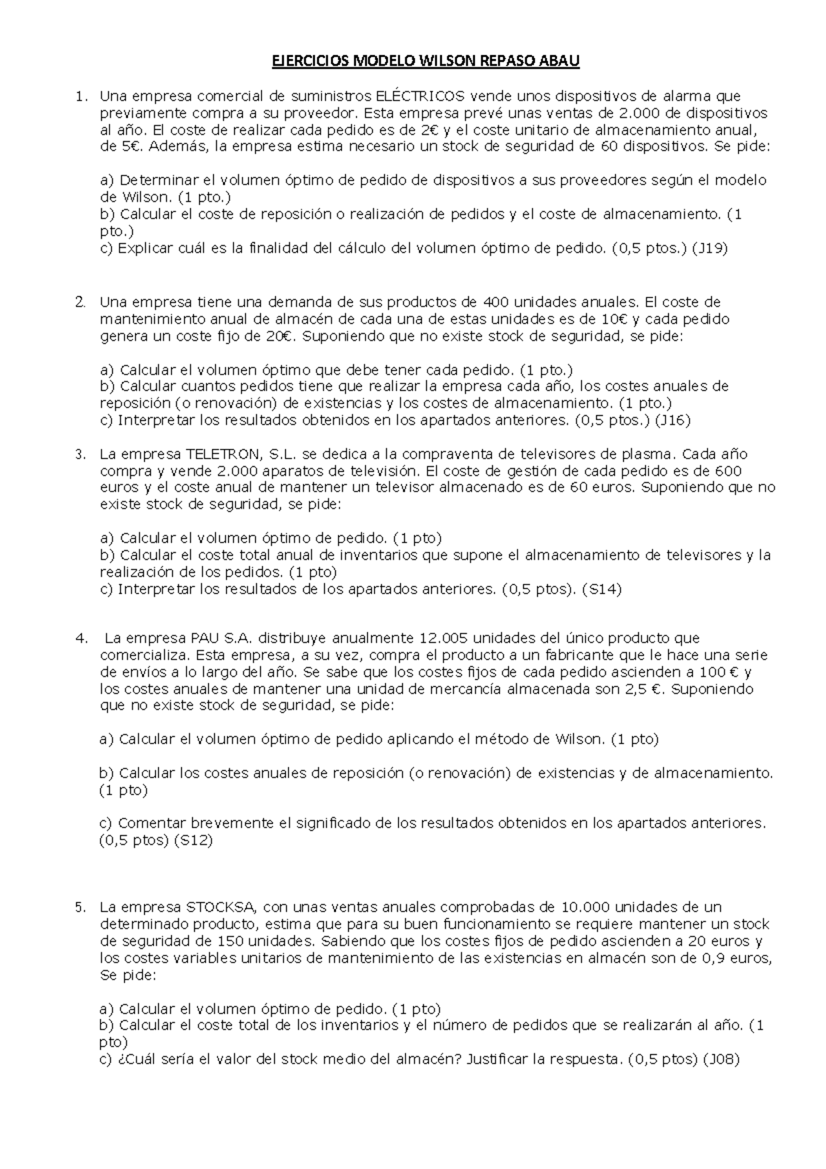 03 Ejercicios Modelo Wilson Repaso ABAU - EJERCICIOS MODELO WILSON ...