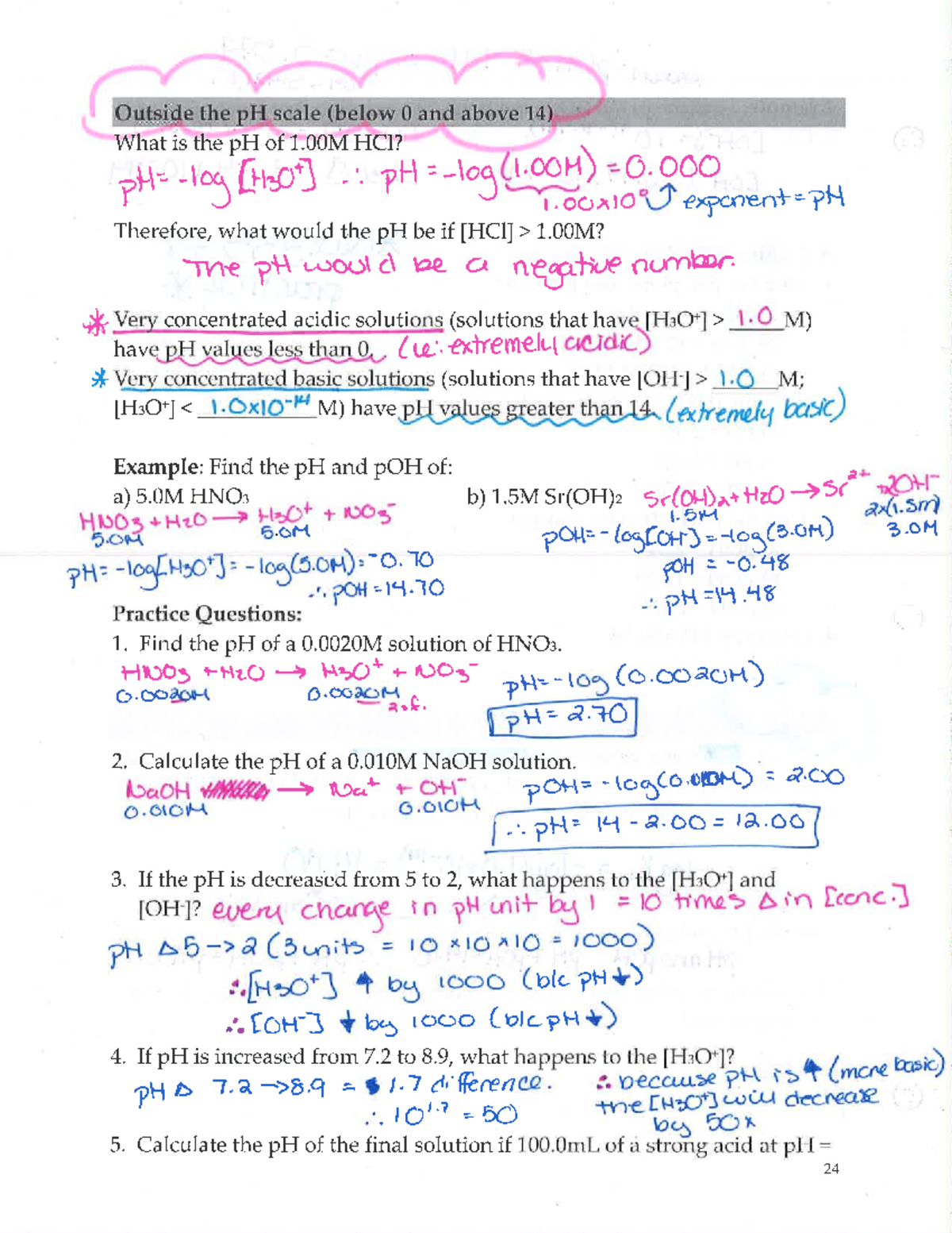 PH Scale lecture note - CHEM 1111 - Studocu