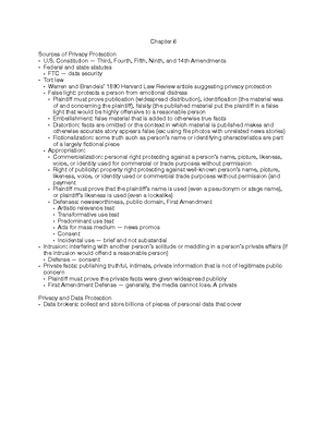 Chapter 5 - Chapter 5 Major Libel Defenses Truth The plaintiff is ...
