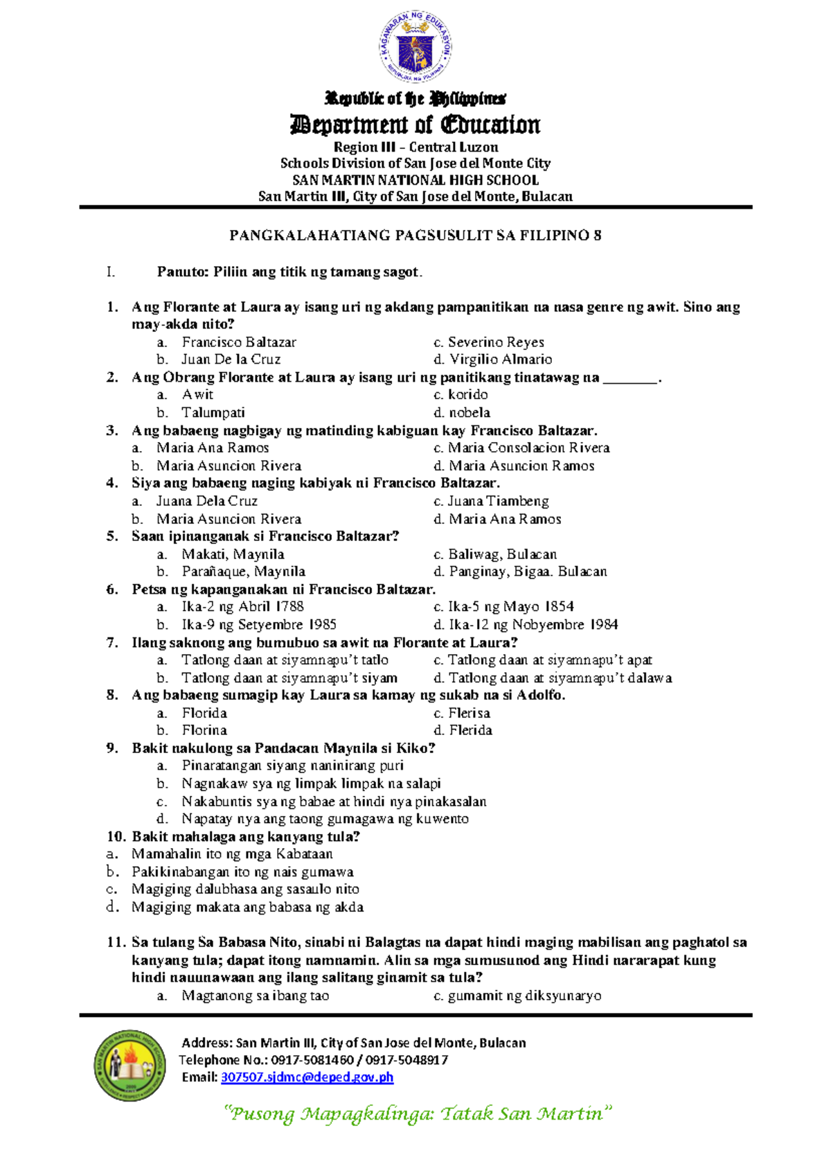 quarter-4-filipino-8-periodical-test-department-of-education-region