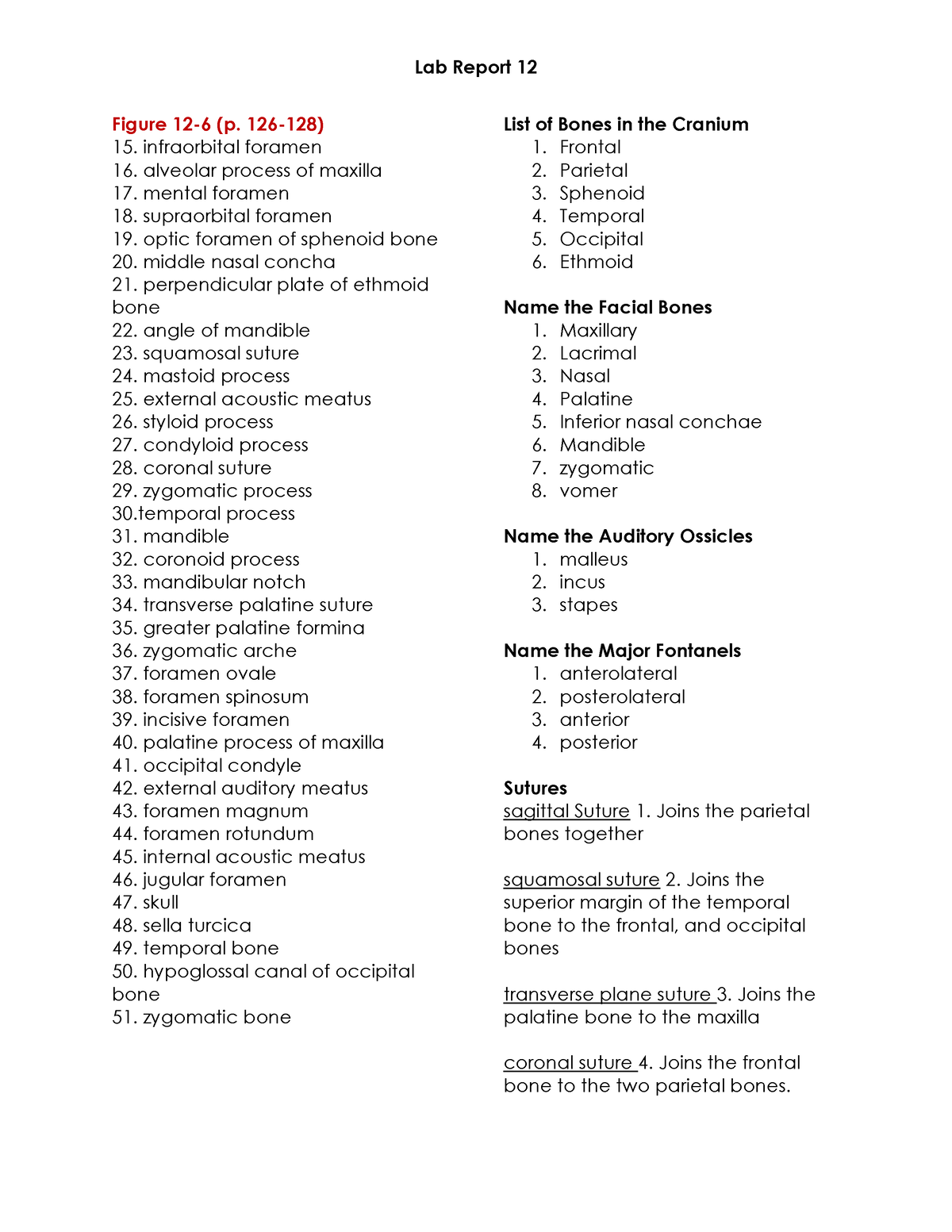 Lap Report 12 Anaphy - Lab Report 1 2 Figure 12-6 (p. 126-128) 15 ...