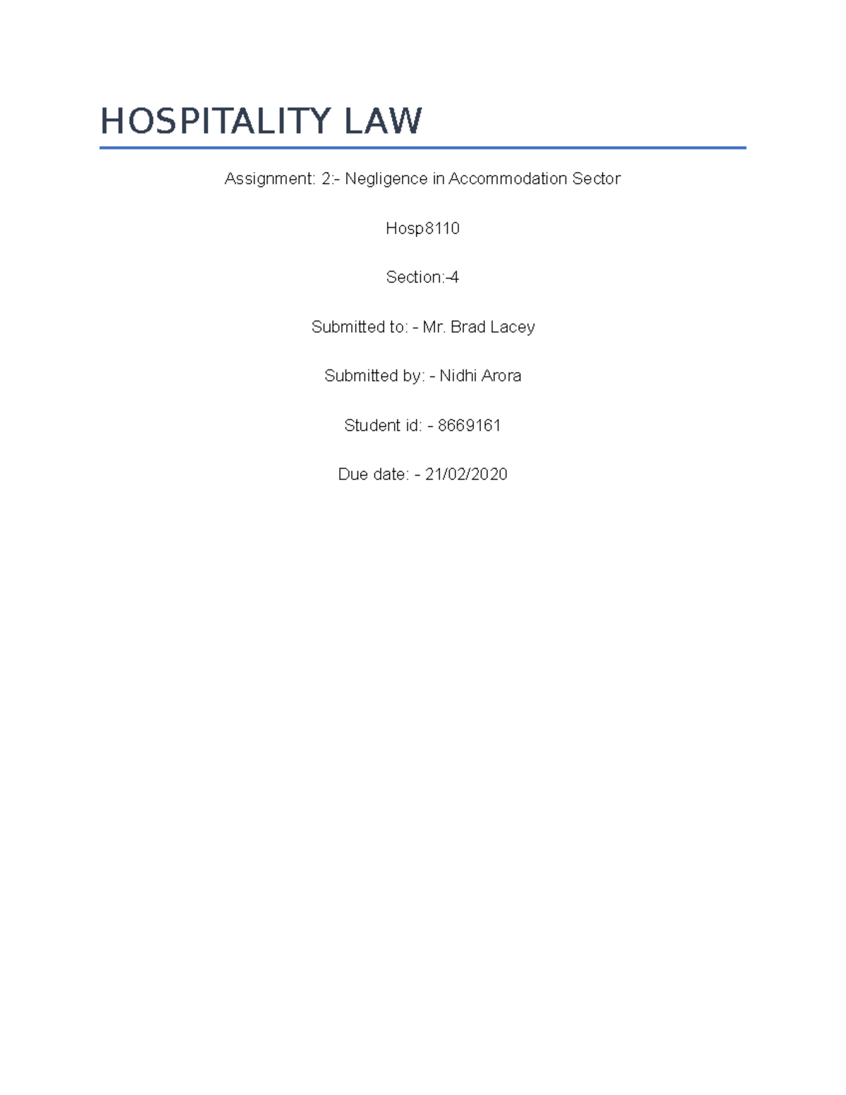 tourism and hospitality law case study