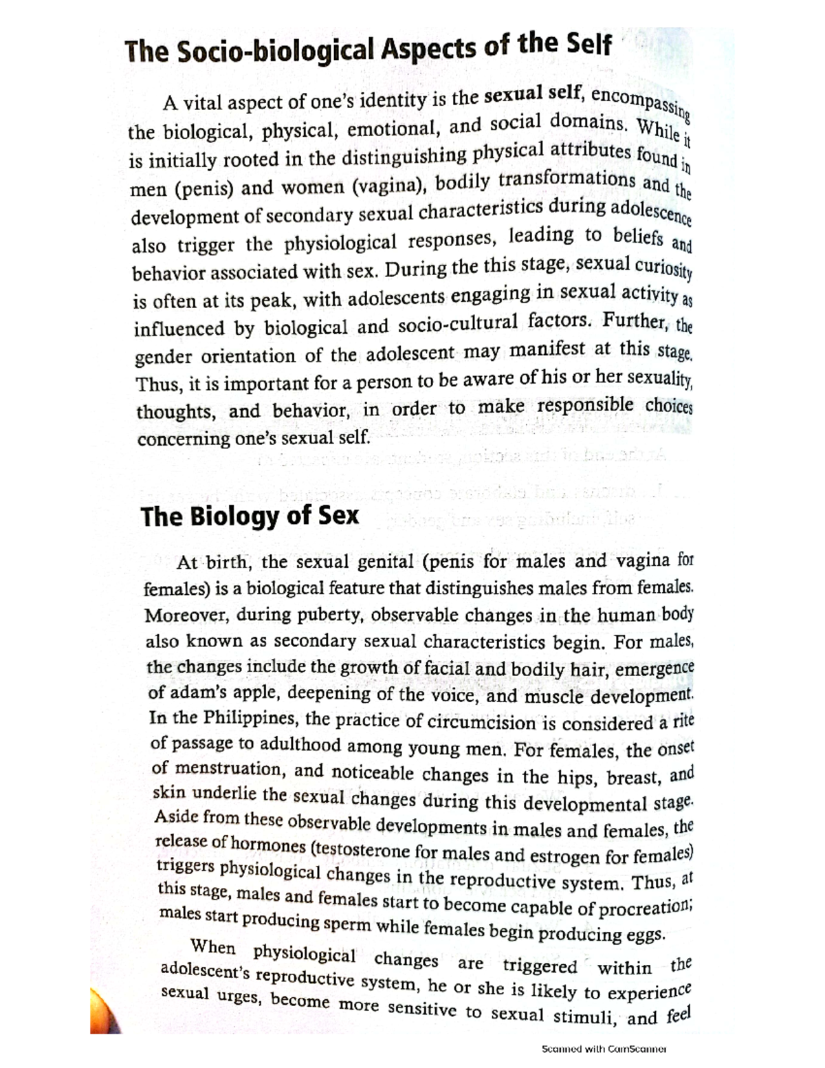 The Sexual Self - 1. How do you view your life at the moment? Is it ...