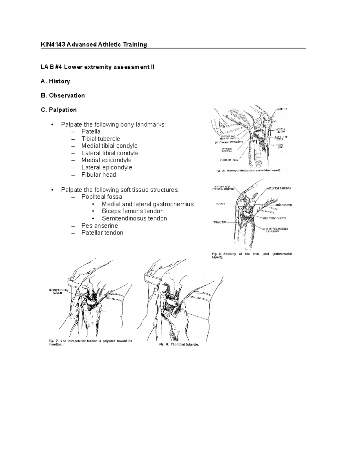 Lab#4 - Lab for Evaluation of Athletic Injuries, understanding certain ...