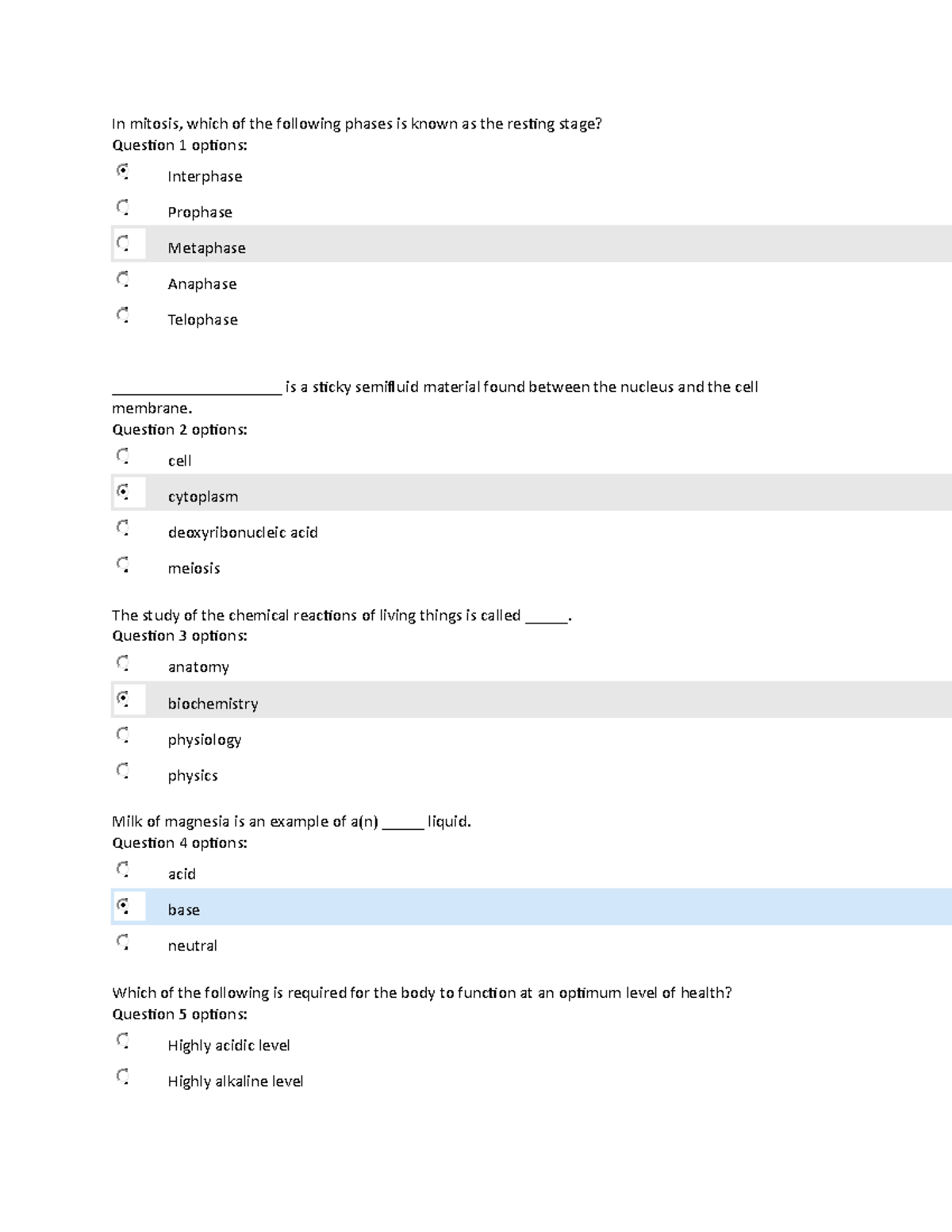 Notes from the presentation videos - In mitosis, which of the following ...