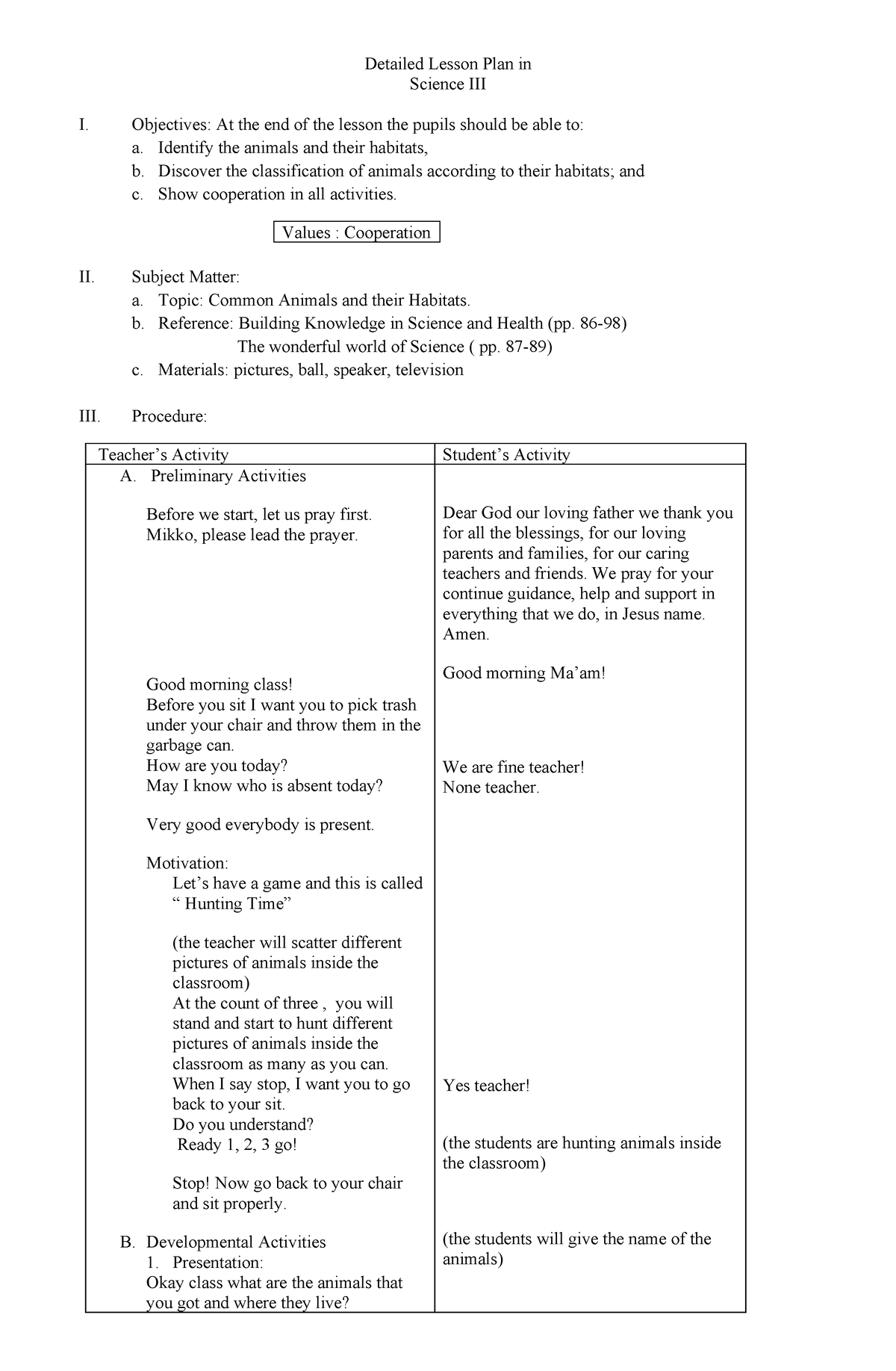 Detailed lesson plan in Science III - Detailed Lesson Plan in Science ...