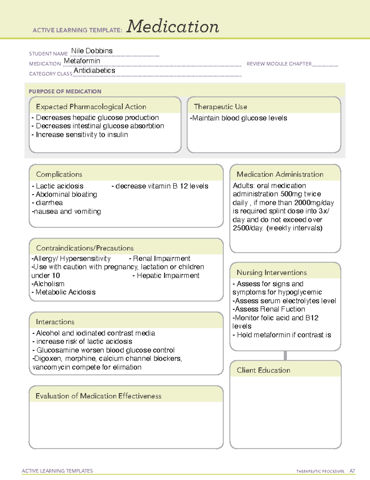 Active Learning Template Medication - ACTIVE LEARNING TEMPLATE ...