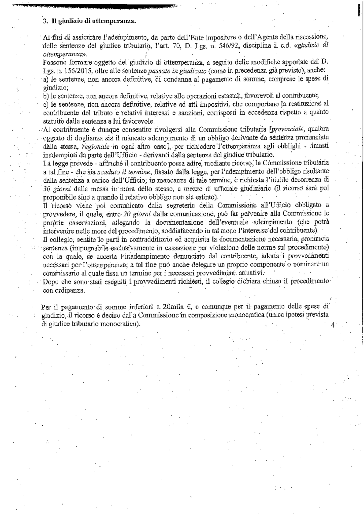 Giudizio Di Ottemperanza Diritto Tributario D Impresa Studocu