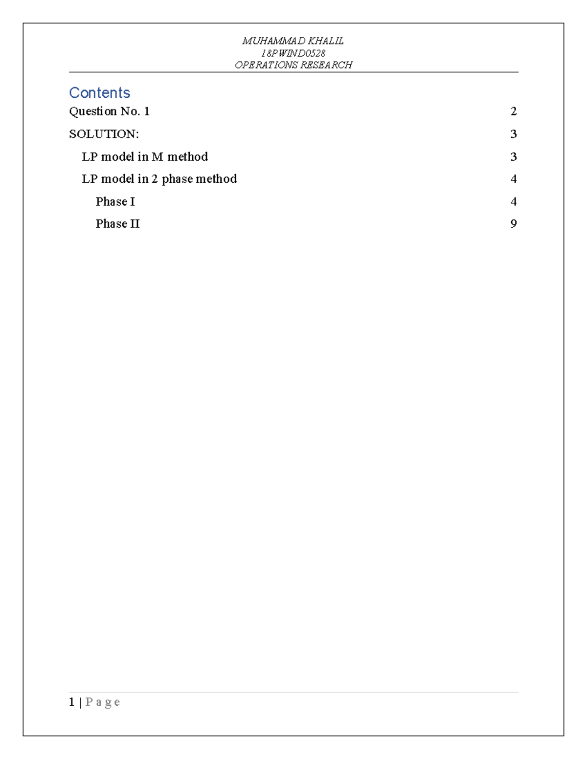 OR Assig LP Modeling in operations research - OPERATIONS RESEARCH ...